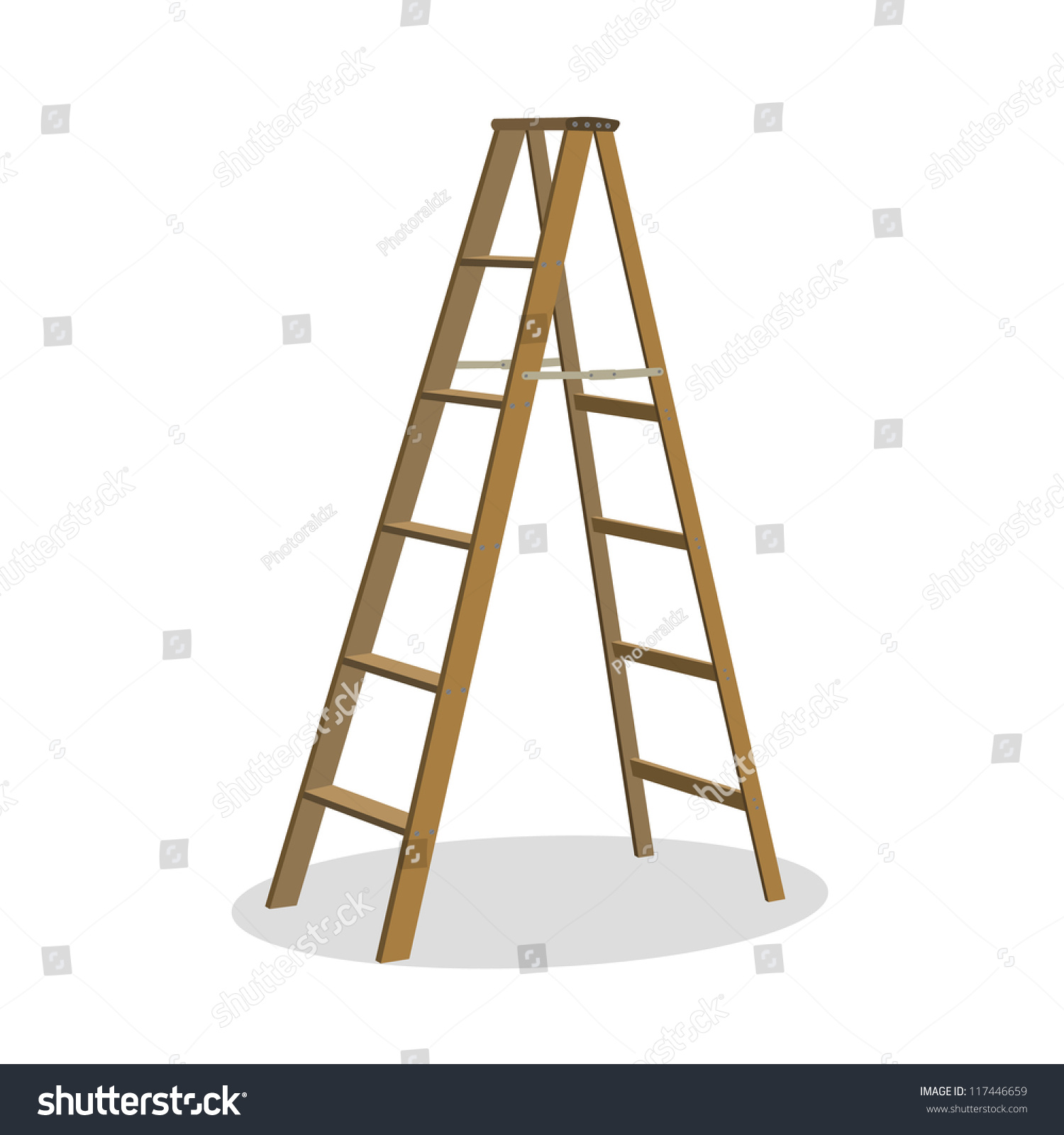 Illustration of various isolated ladders, stepladders -  set for your design #117446659