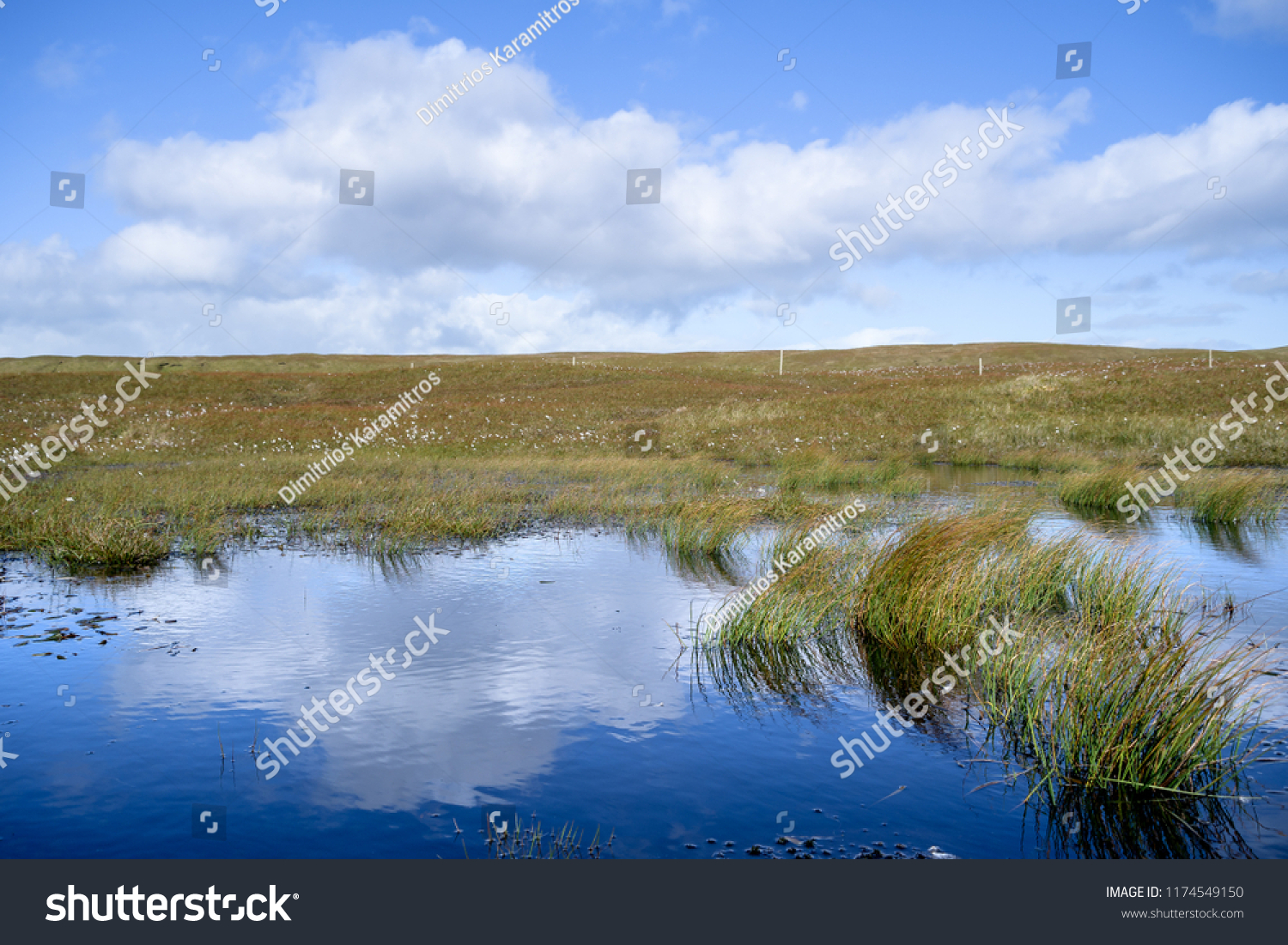 Reflections in a small pond, Nolsoy, Faroe Islands #1174549150