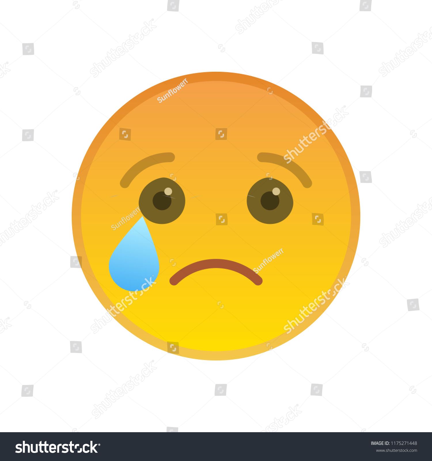 Crying emoticon isolated on white background. - Royalty Free Stock ...