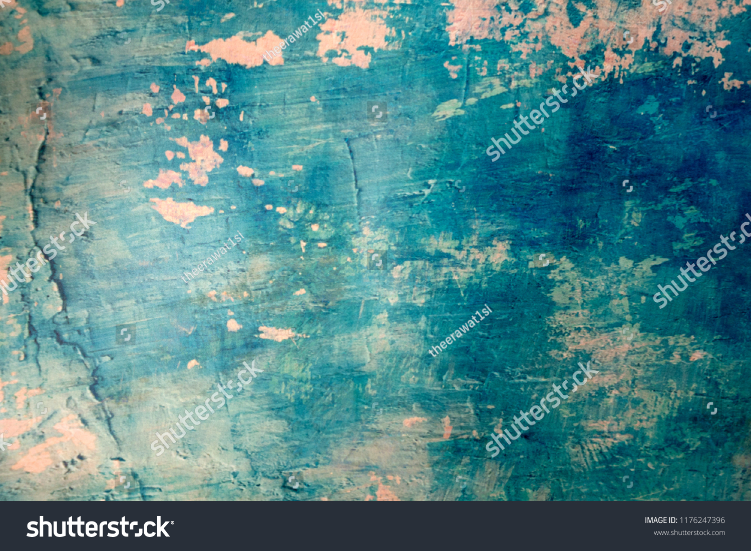Blue Navy Blue Dark Abstract Background Grunge Decorative Stucco Wall of Art Rough. Texture Banner With Space Text. #1176247396