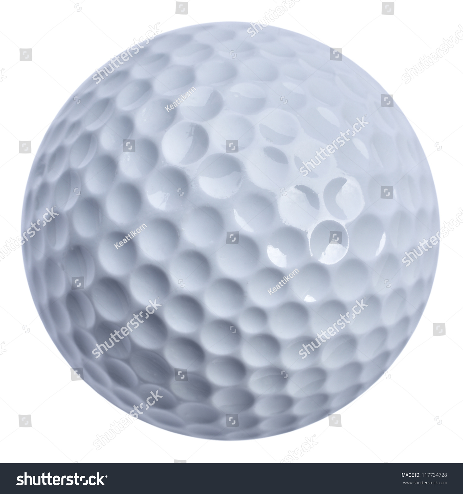Golf ball isolated with clippin path, real golf ball not 3D rendering #117734728