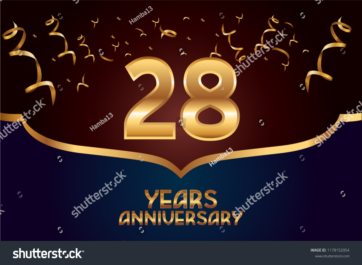 28th Anniversary gold numbers. background for - Royalty Free Stock ...