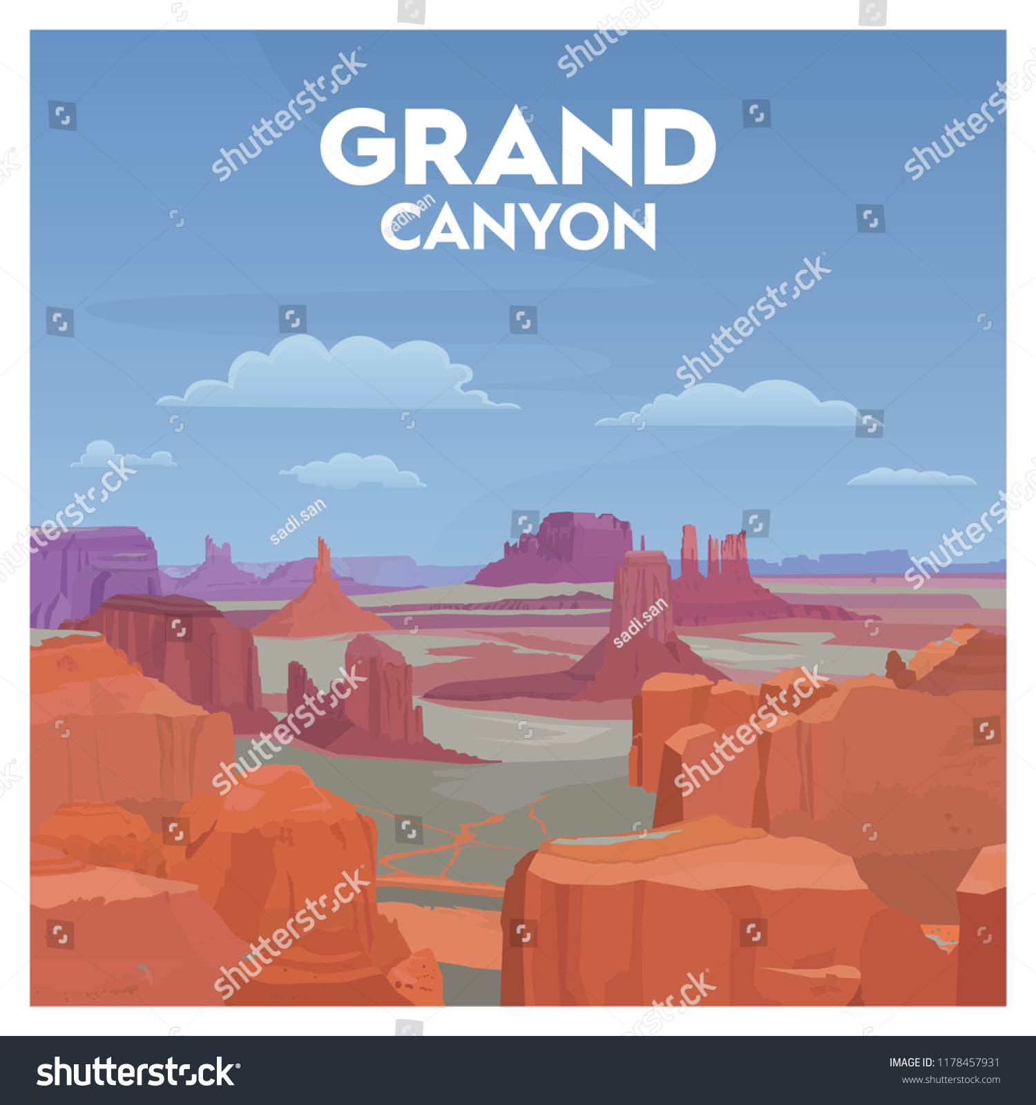 Grand Canyon National Park of USA America Purple Orange Mountain Desert