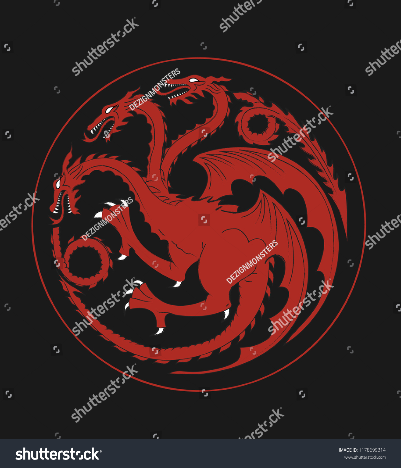 Heraldic symbol of house Targaren from game of - Royalty Free Stock ...