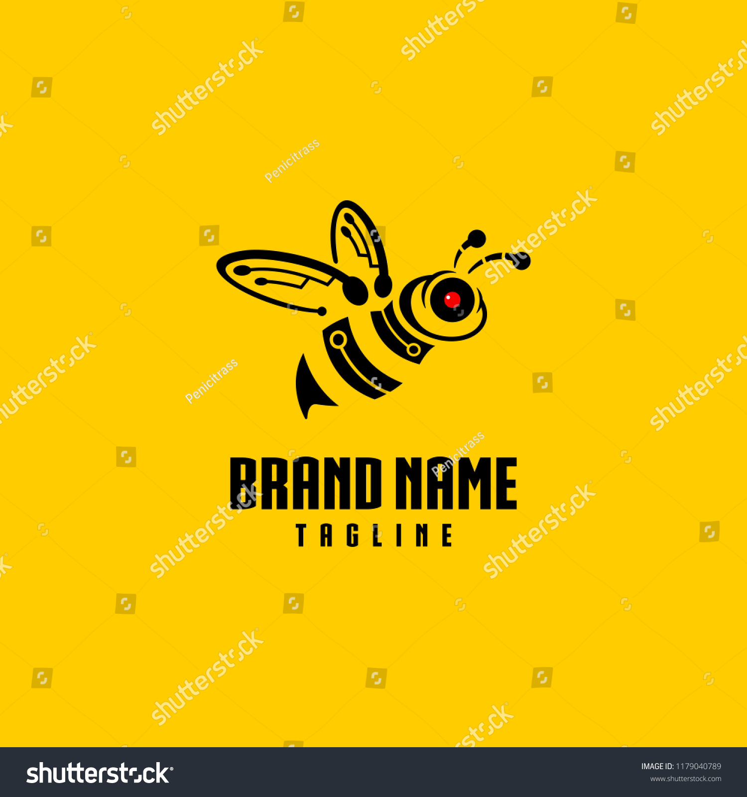 Bee Robot Logo Design Vector #1179040789