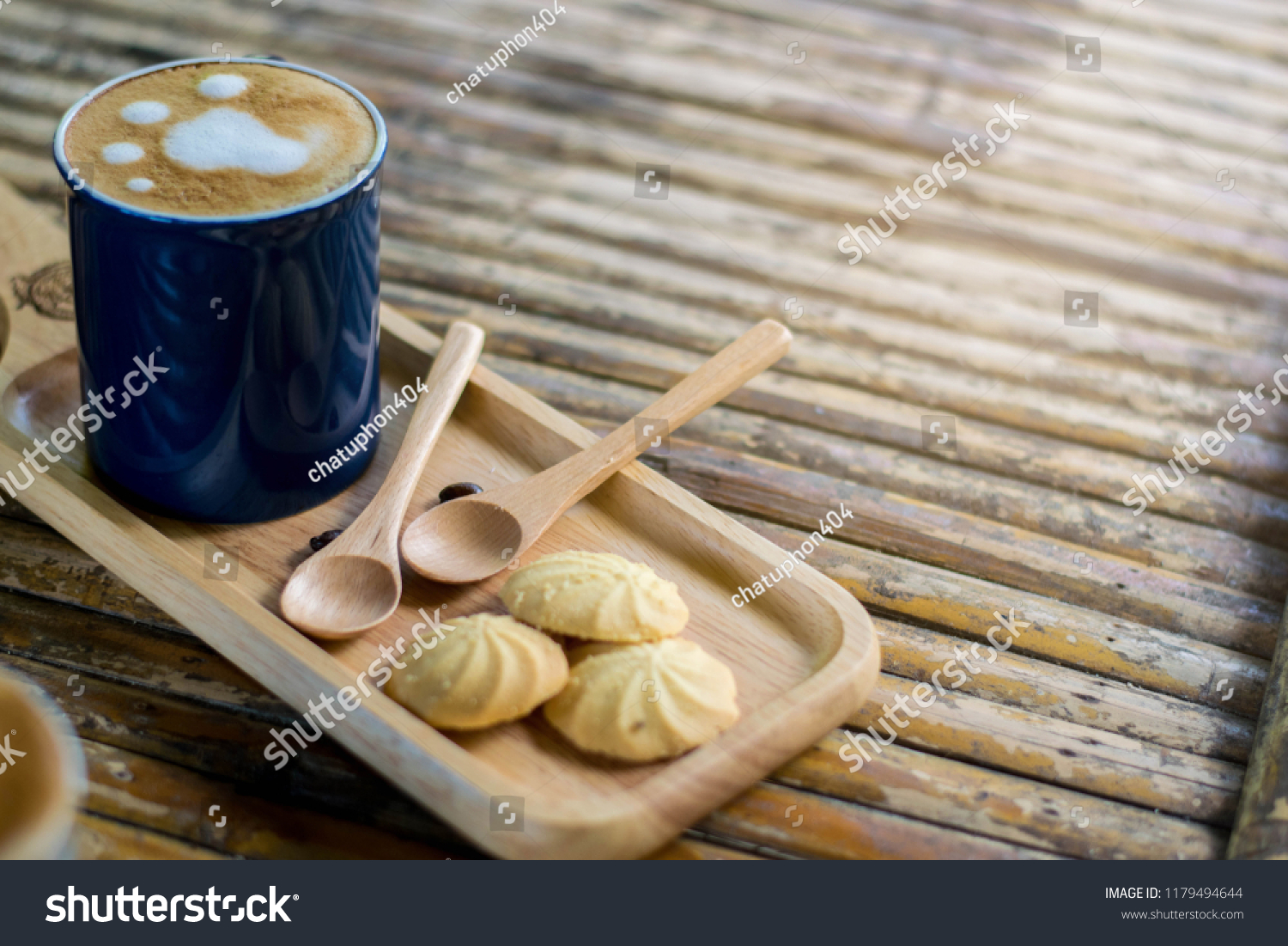 Cookies in a serving tray served with morning coffee. #1179494644