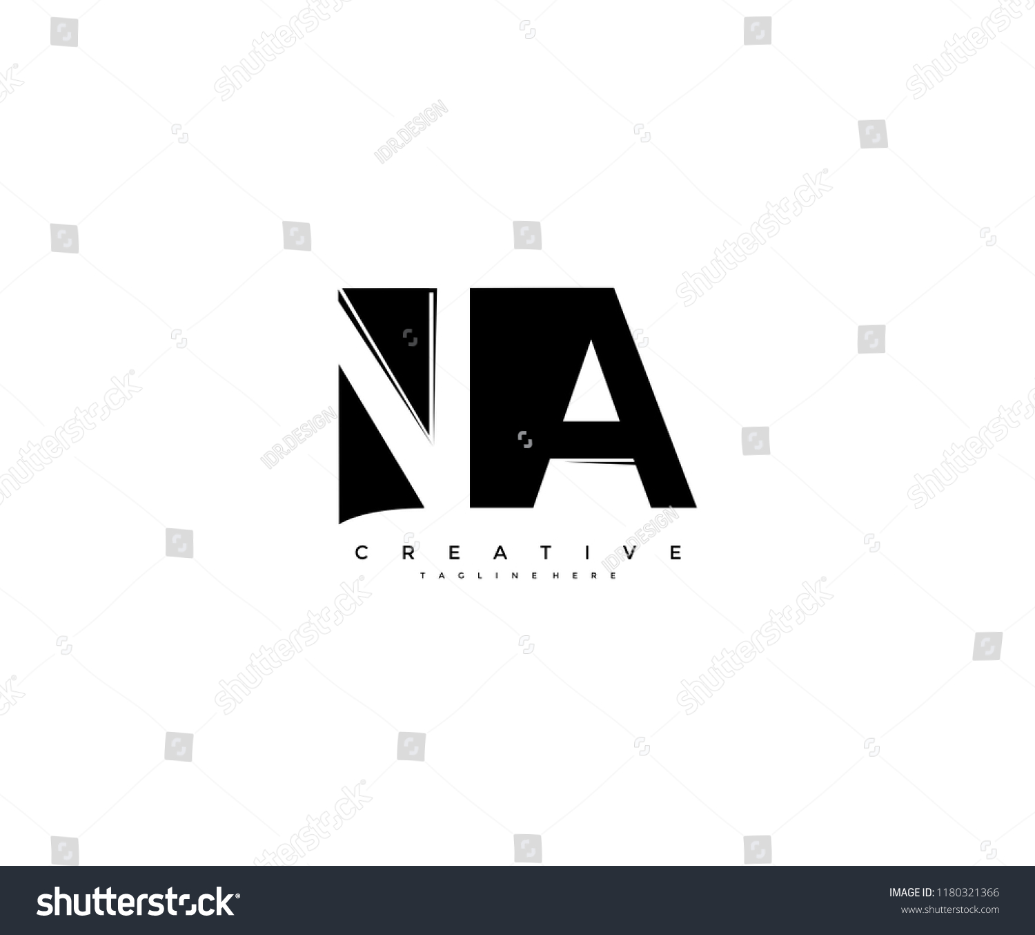Initial NA Letter Corporate Shape Linked Logo #1180321366
