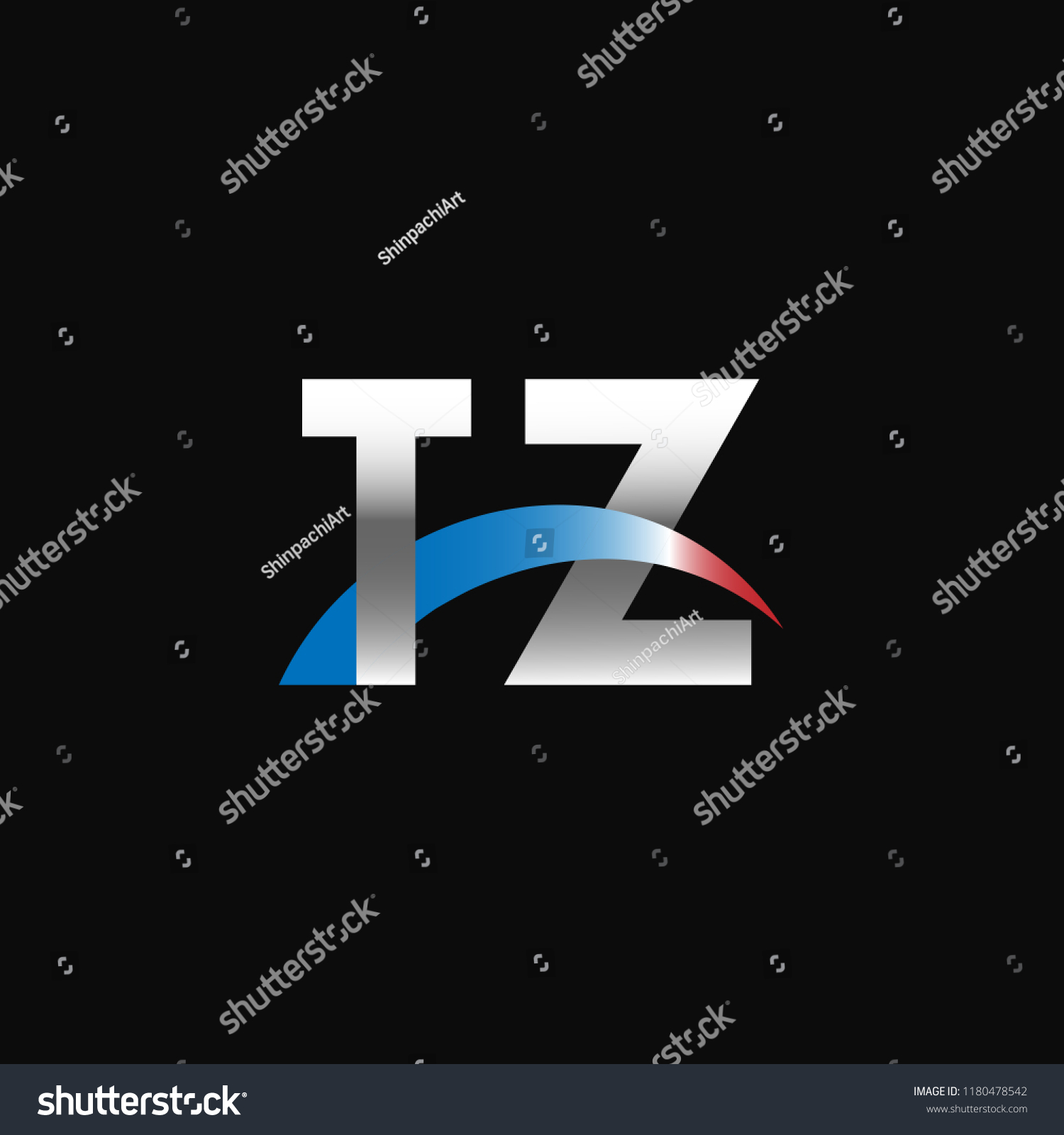 Initial letters TZ overlapping movement swoosh - Royalty Free Stock ...