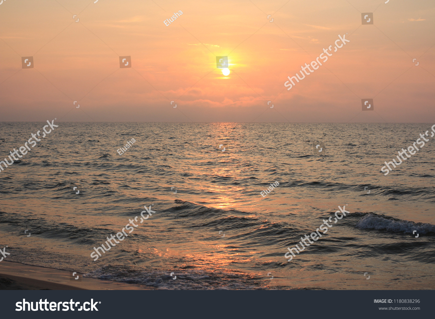 beautiful sunset on Baltic sea #1180838296