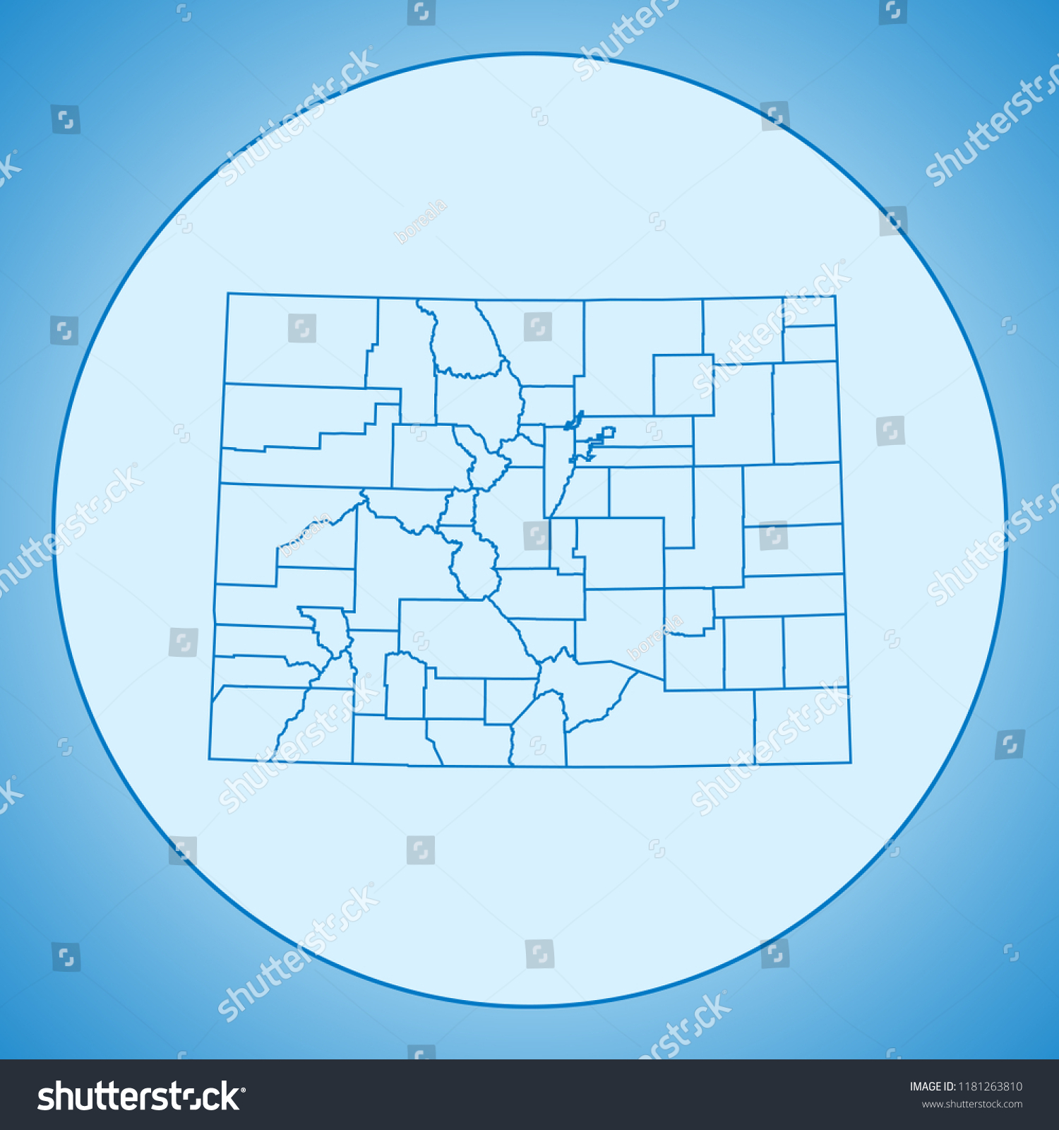 Map Of Colorado - Royalty Free Stock Vector 1181263810 - Avopix.com