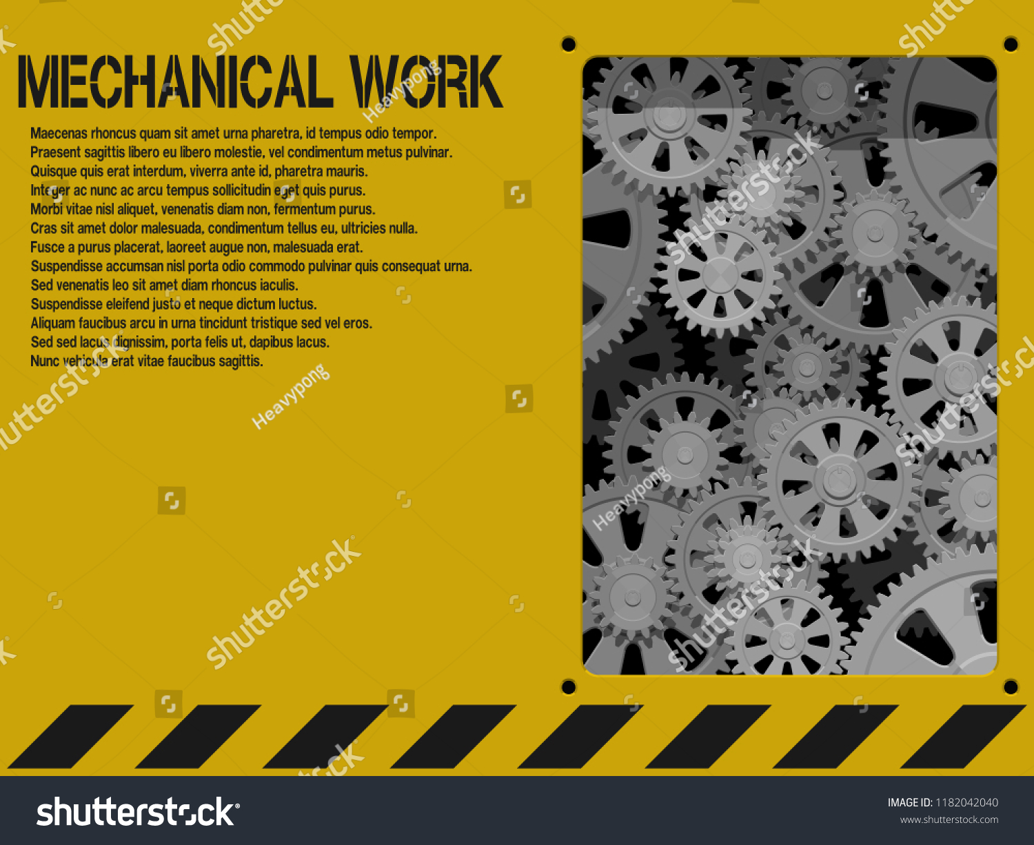 Yellow Mechanical Background Royalty Free Stock Vector 1182042040