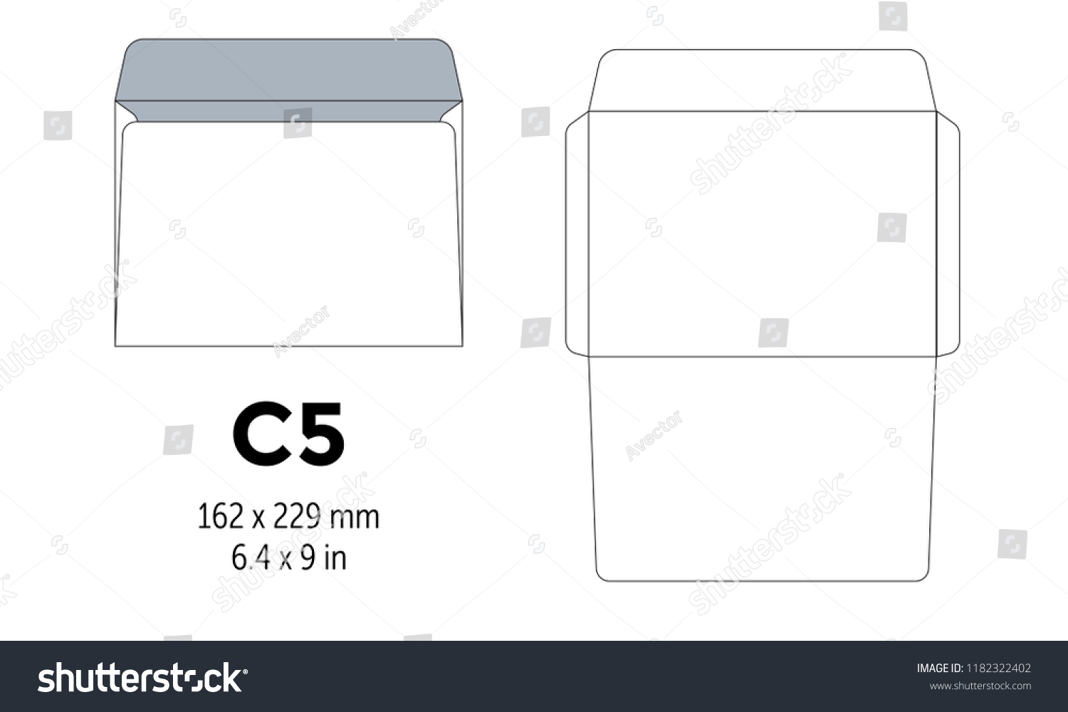 Envelope C5 Template For A4 A5 Paper With Cut Royalty Free Stock Vector 1182322402 7161