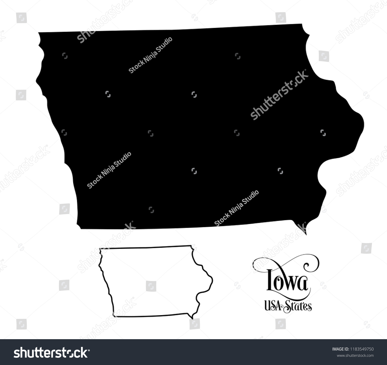 Map of The United States of America (USA) State - Royalty Free Stock ...