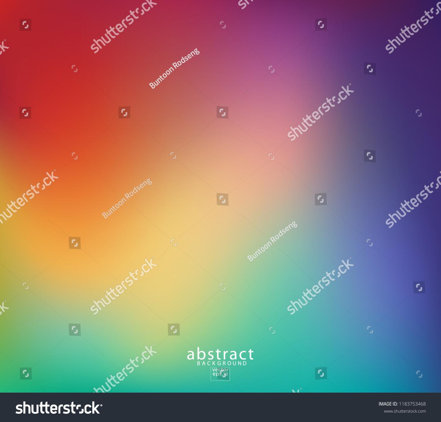 Abstract blurred gradient mesh background bright rainbow colors. Colorful smooth soft banner template. Creative vibrant vector illustration #1183753468