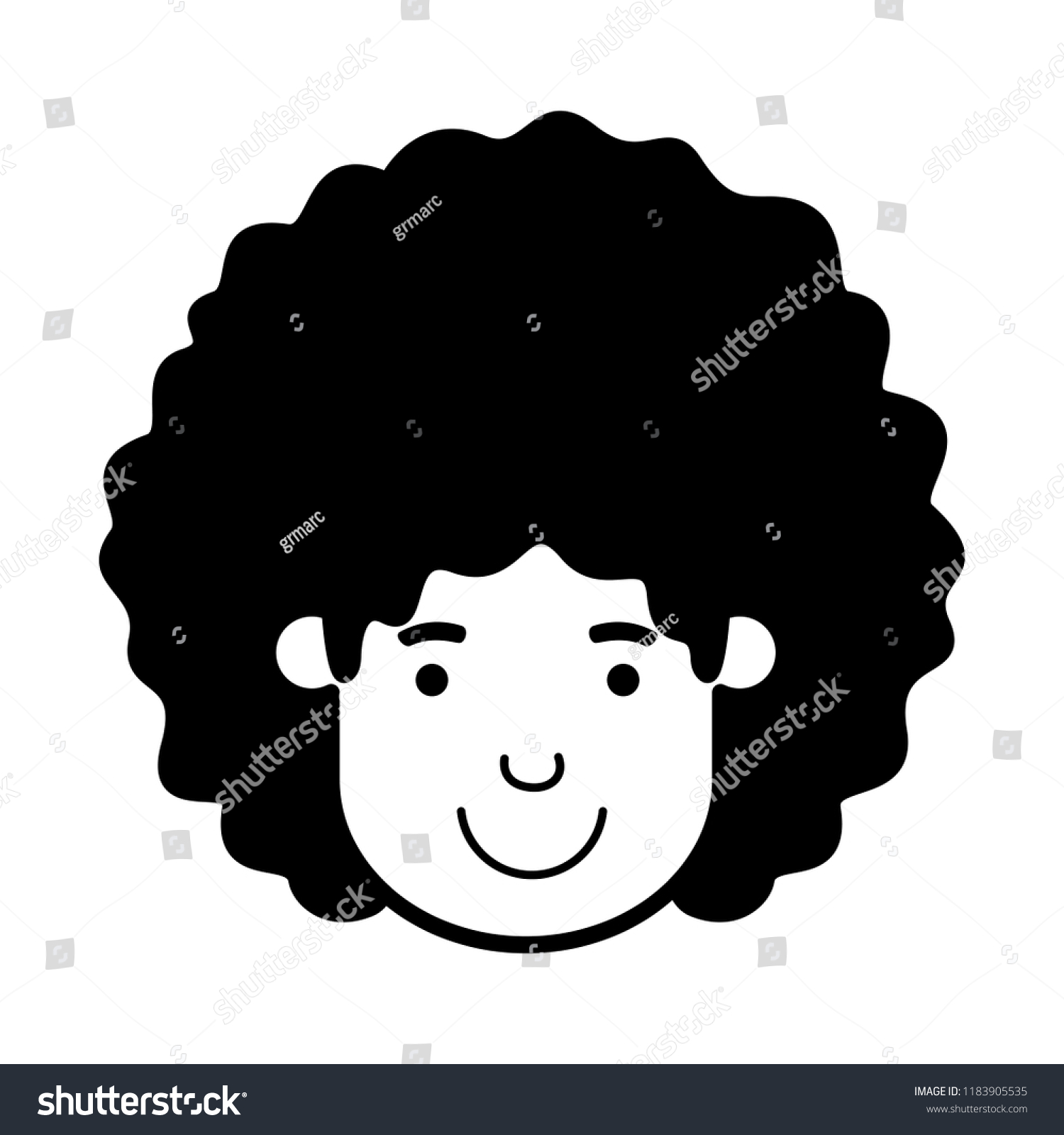 young man with afro head avatar character - Royalty Free Stock Vector ...