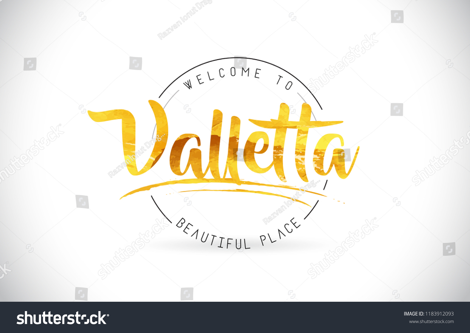 Valletta Welcome To Word Text With Handwritten Royalty Free Stock Vector 1183912093 8293