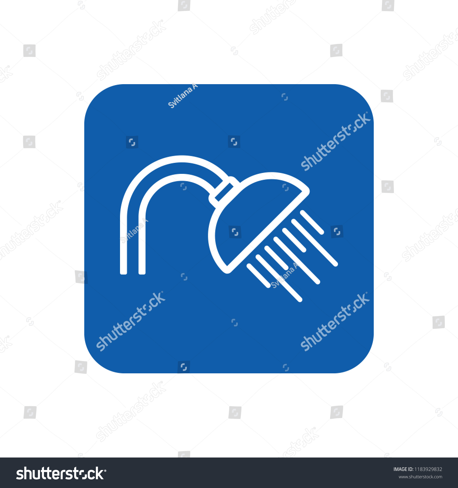 Simple Graphic Vector Flat Outline Shower Icon Royalty Free Stock Vector 1183929832