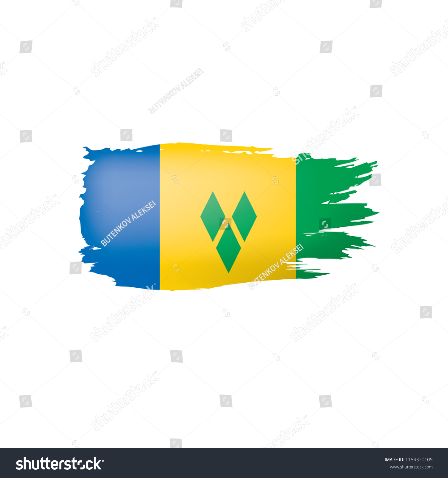Saint Vincent and the Grenadines flag, vector - Royalty Free Stock ...