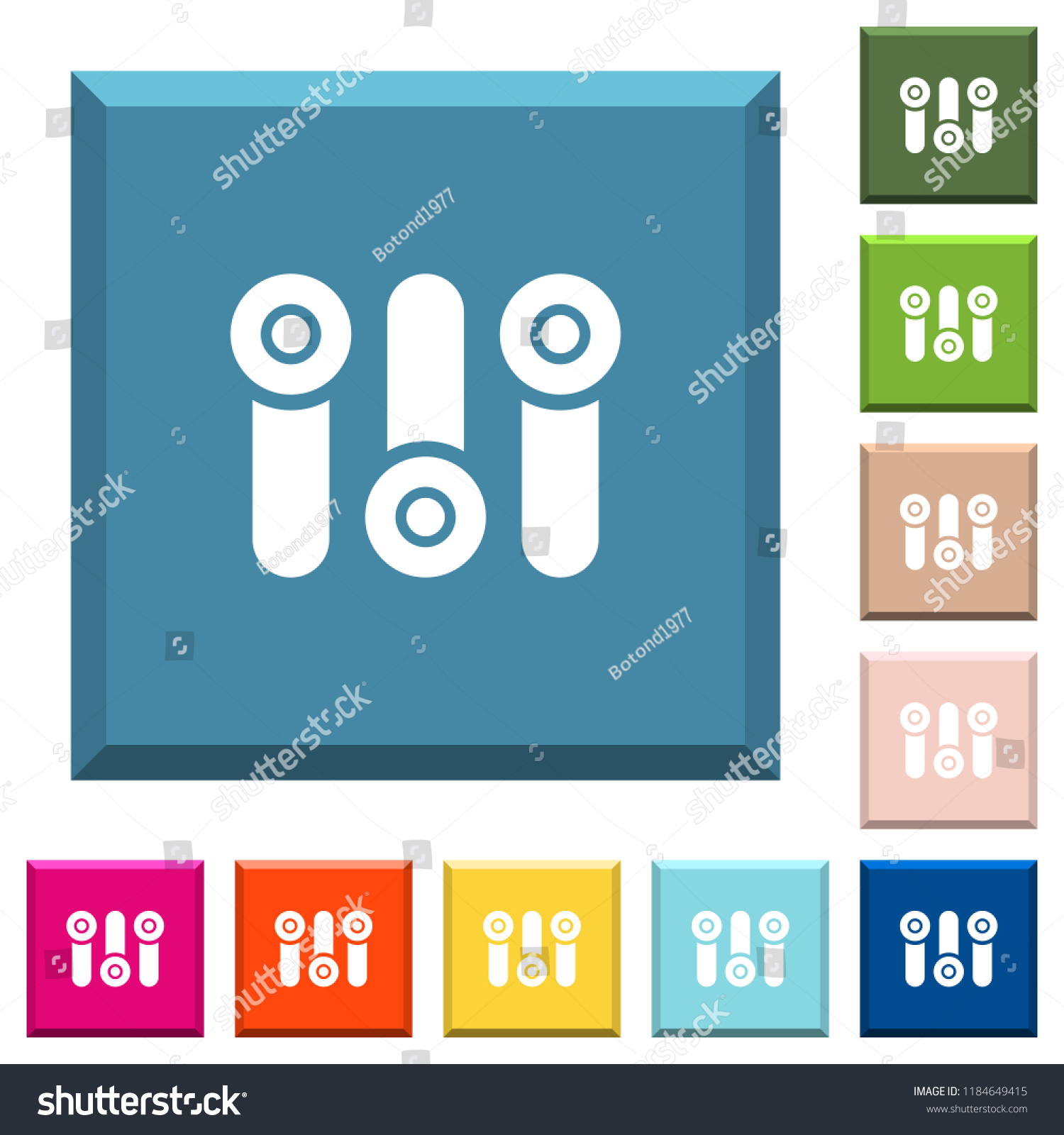 Control panel white icons on edged square - Royalty Free Stock Vector ...