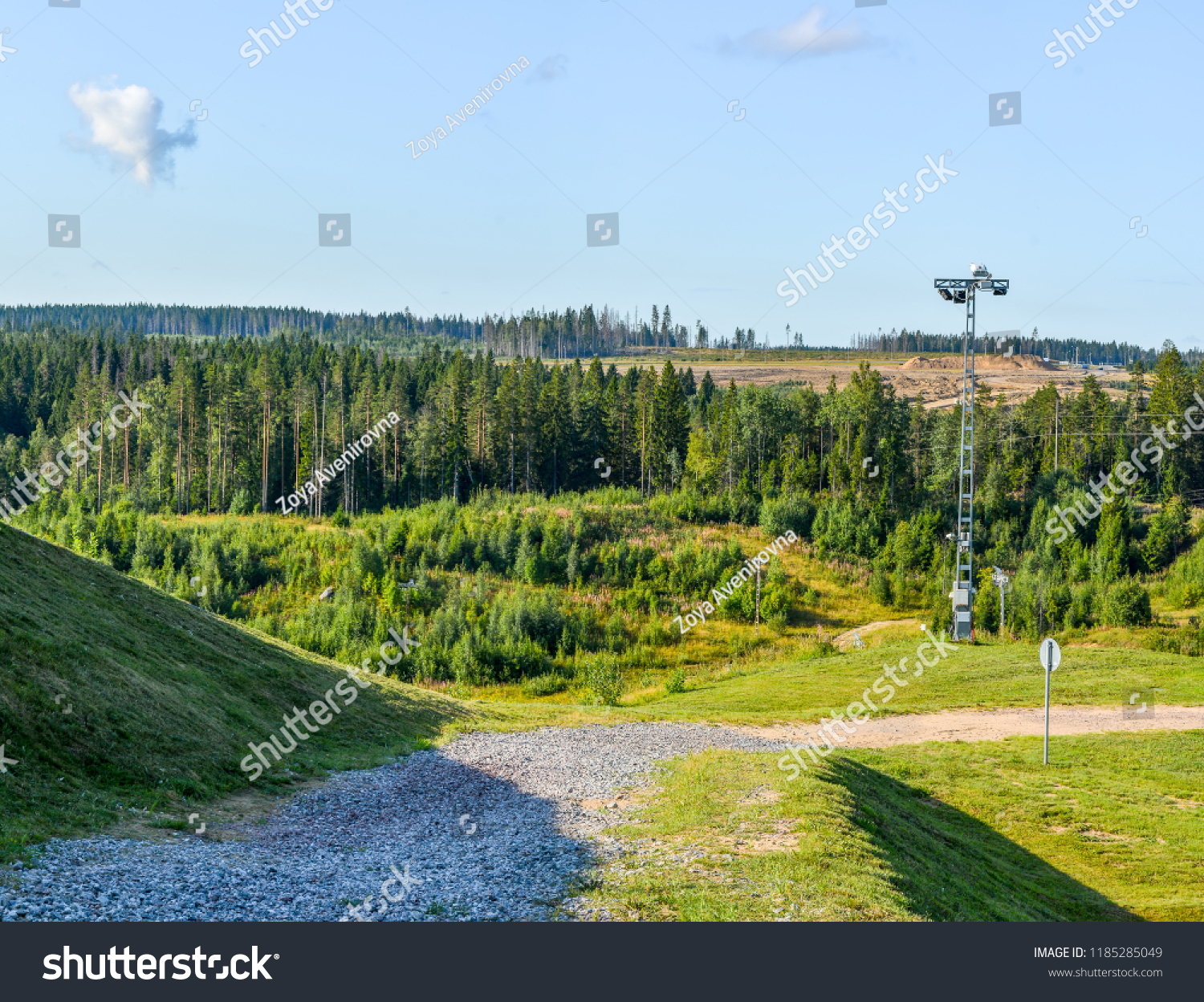 Ski resort "Igor" in the Leningrad region in the summer.  Summer slopes.  #1185285049