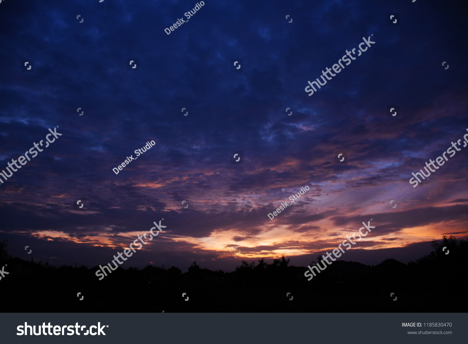 Colorful sky in twilight time background, Twilight sky with cloud #1185830470