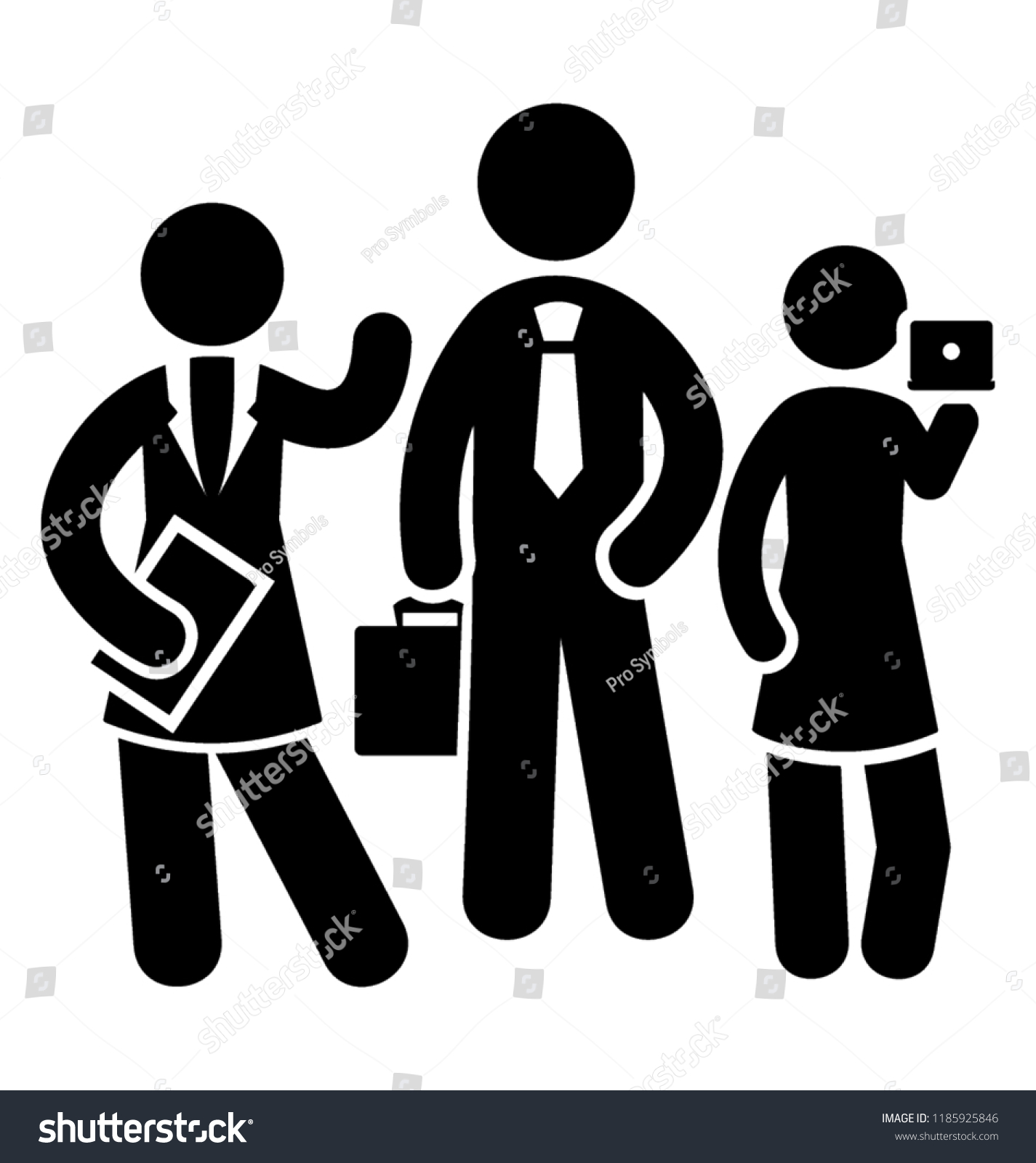 Team building illustration of staff member in a formal appearance #1185925846