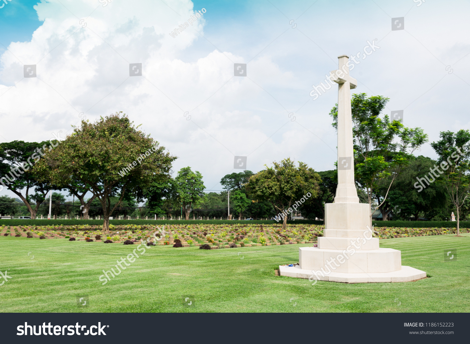 Allied War Cemetery honored Kanchanaburi Thailand. #1186152223
