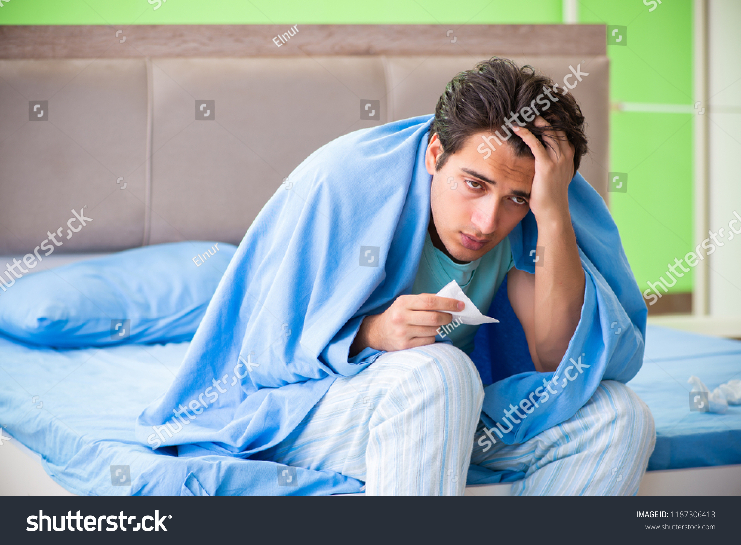 Man suffering from sleeping disorder and insomnia #1187306413