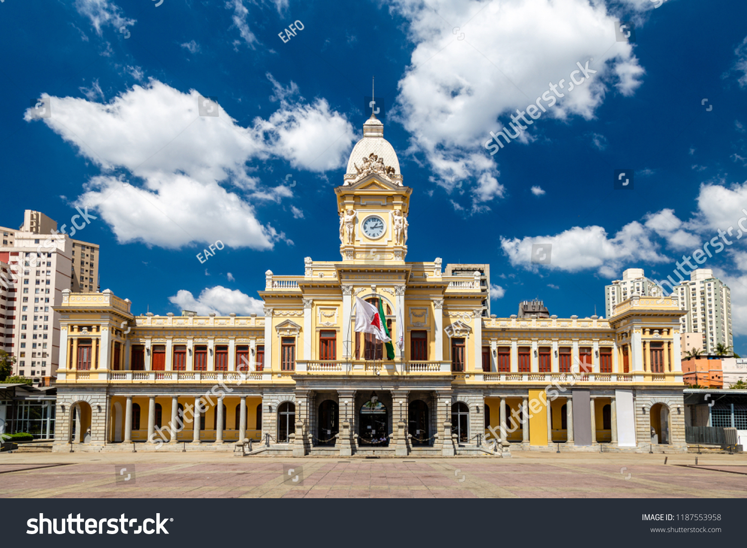 Building of the Museum of Arts and Crafts at the Station Square in Belo Horizonte, Minas Gerais, Brazil. #1187553958