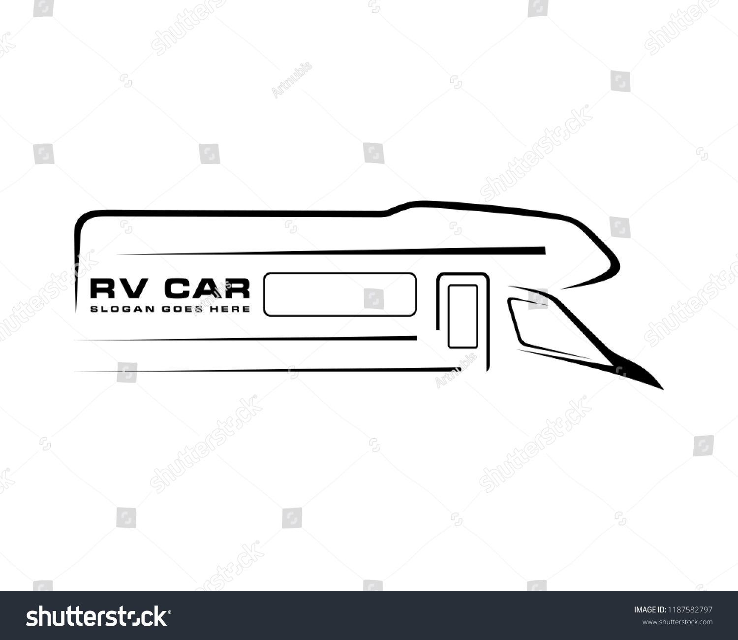 RV car silhouette abstract logo template vector - Royalty Free Stock ...