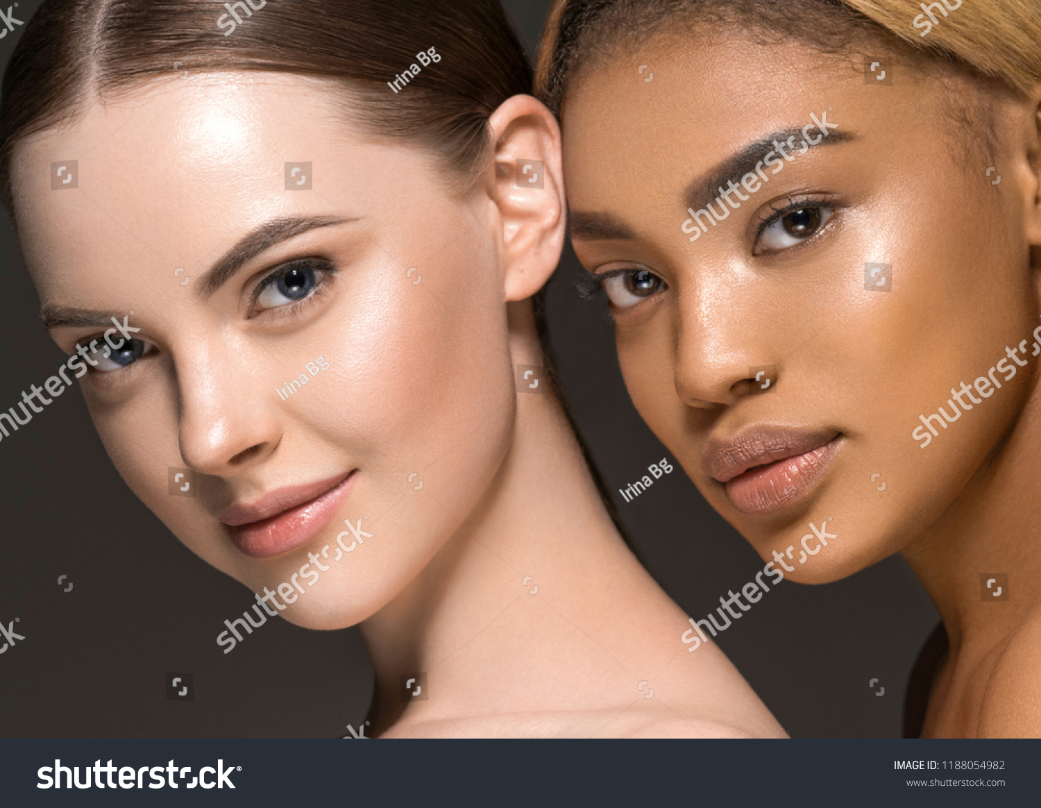 Different ethnicity women beauty skin portrait, ethnic woman beautiful healthy skin face #1188054982