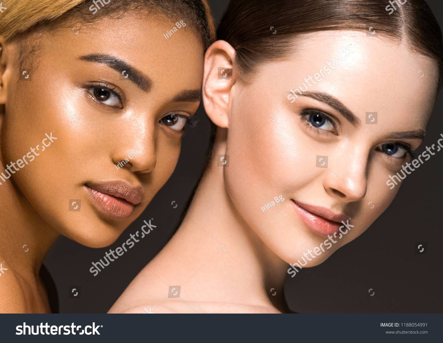 Different ethnicity women beauty skin portrait, ethnic woman beautiful healthy skin face #1188054991