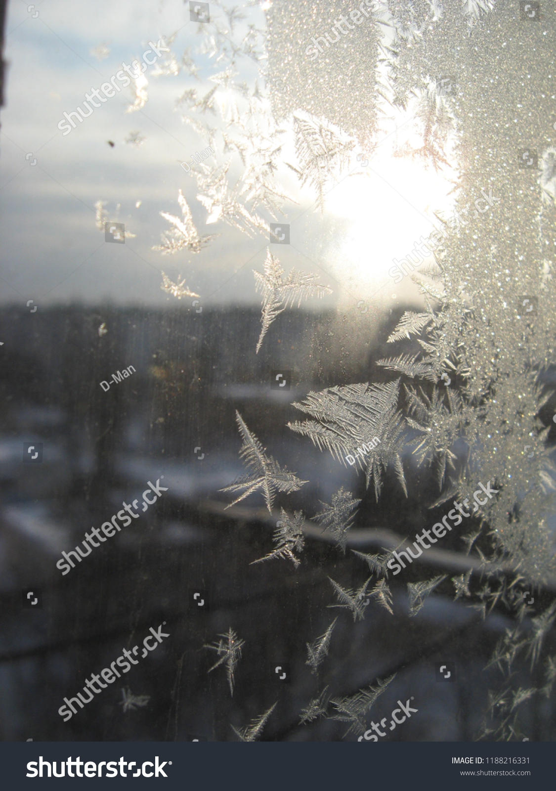Winter, frozen window #1188216331