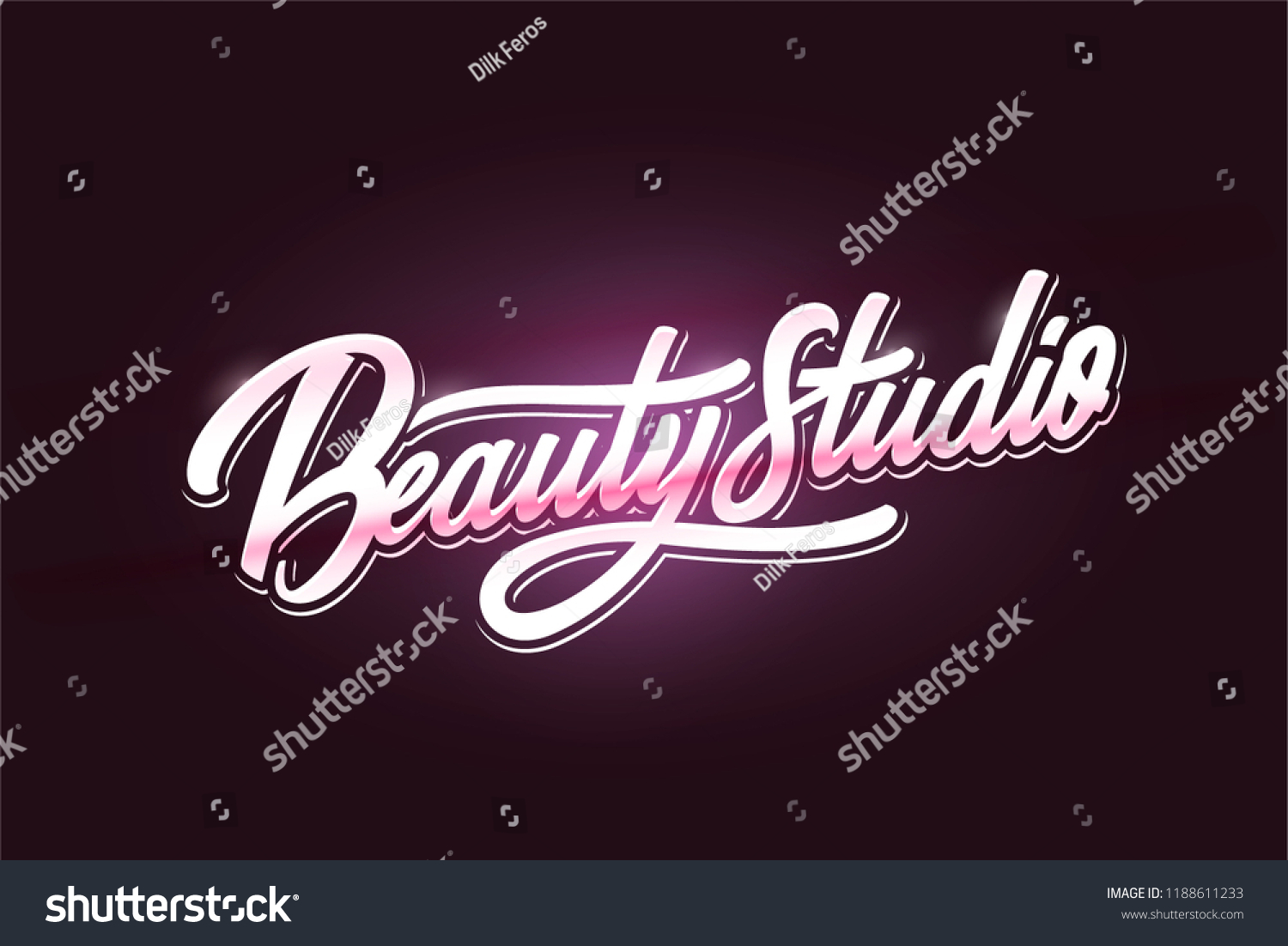 Logo Beauty Salon  Nail Studio Inscriptions. Custom handmade calligraphy, vector lettering. #1188611233