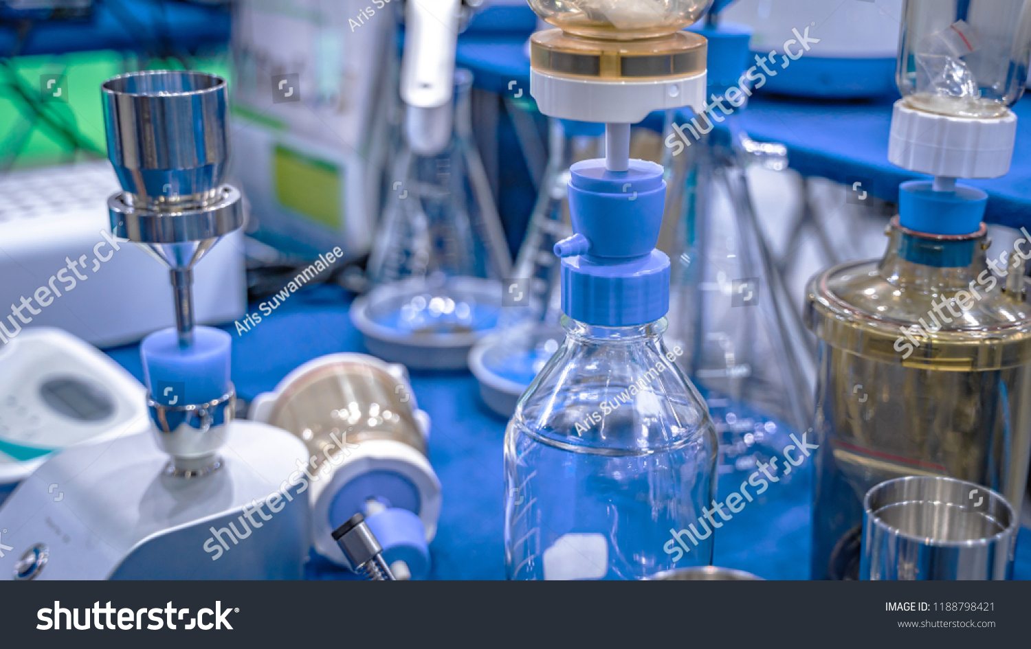 Glass Filtering Bottle In Laboratory  #1188798421
