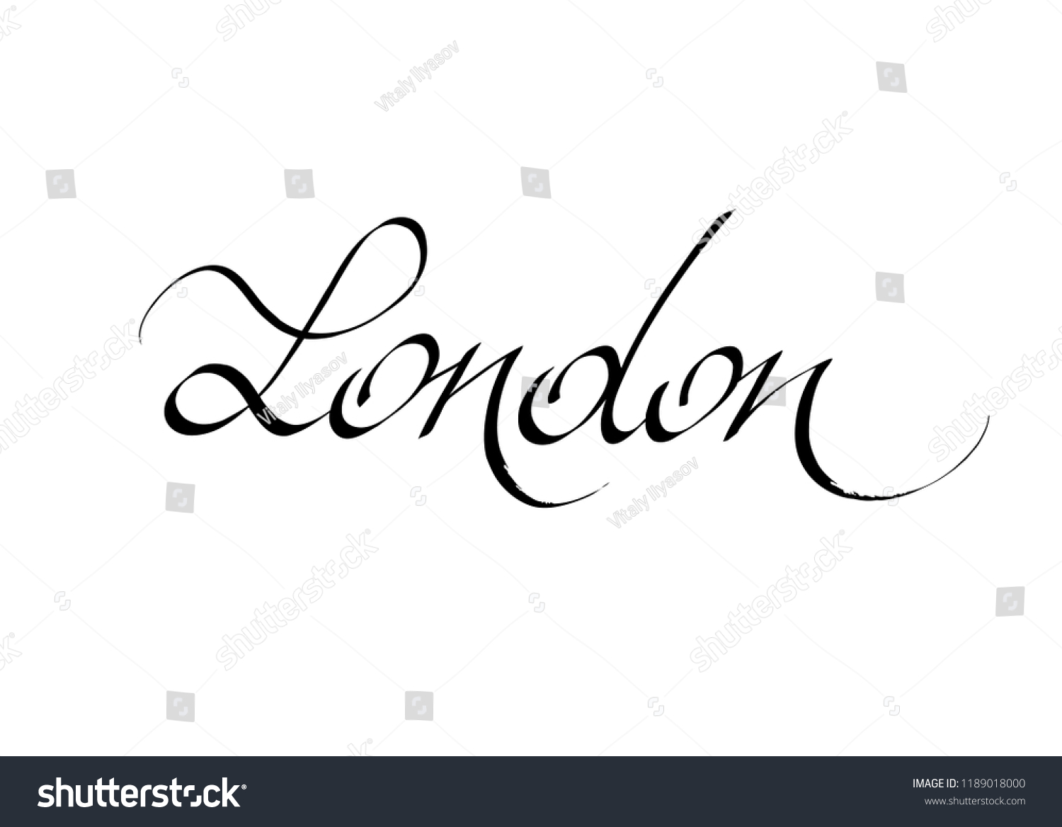 London Calligraphy Lettering Royalty Free Stock Vector Avopix Com