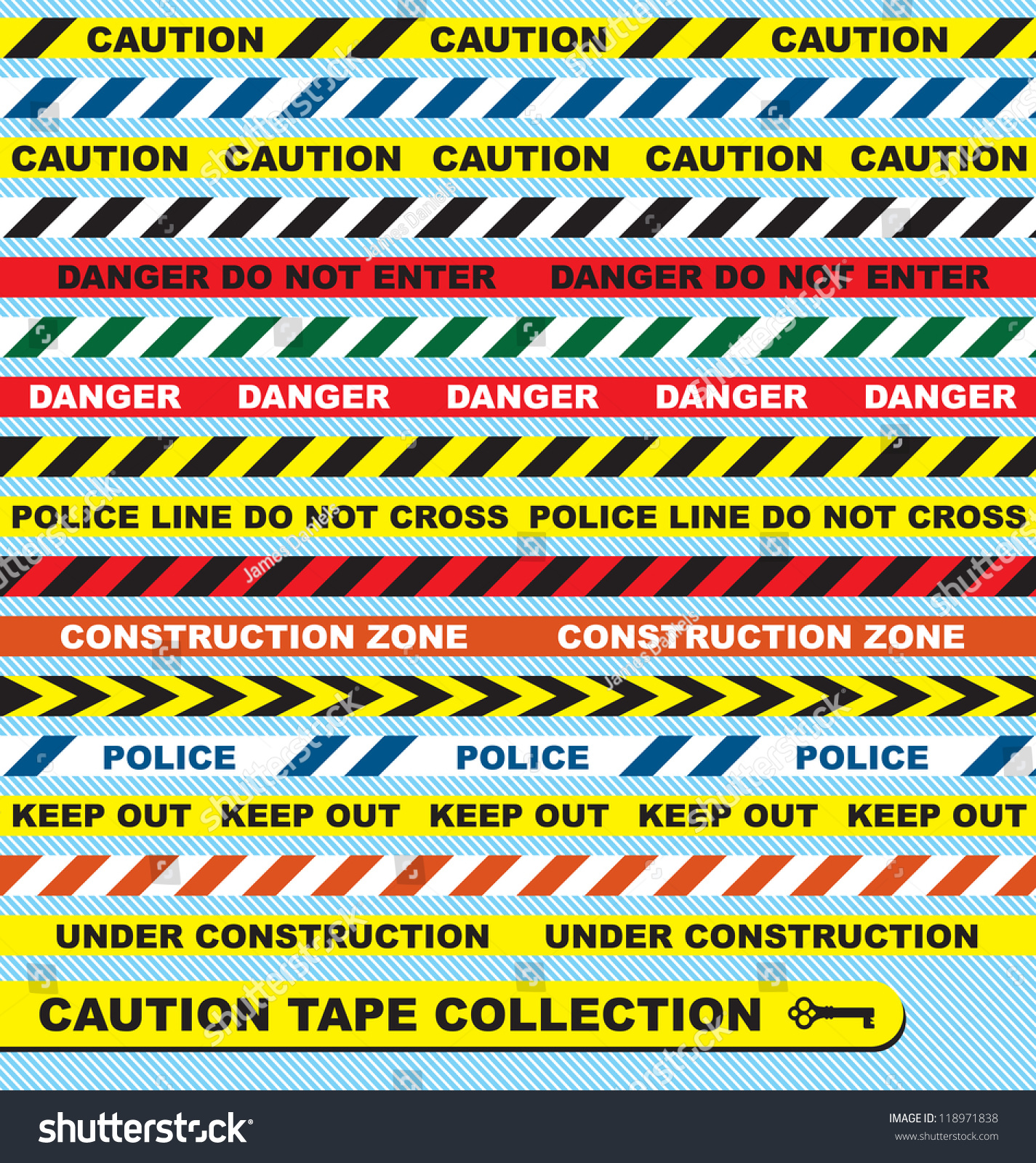 Vector Set: Caution Tape Labels and Banners - Royalty Free Stock Vector ...