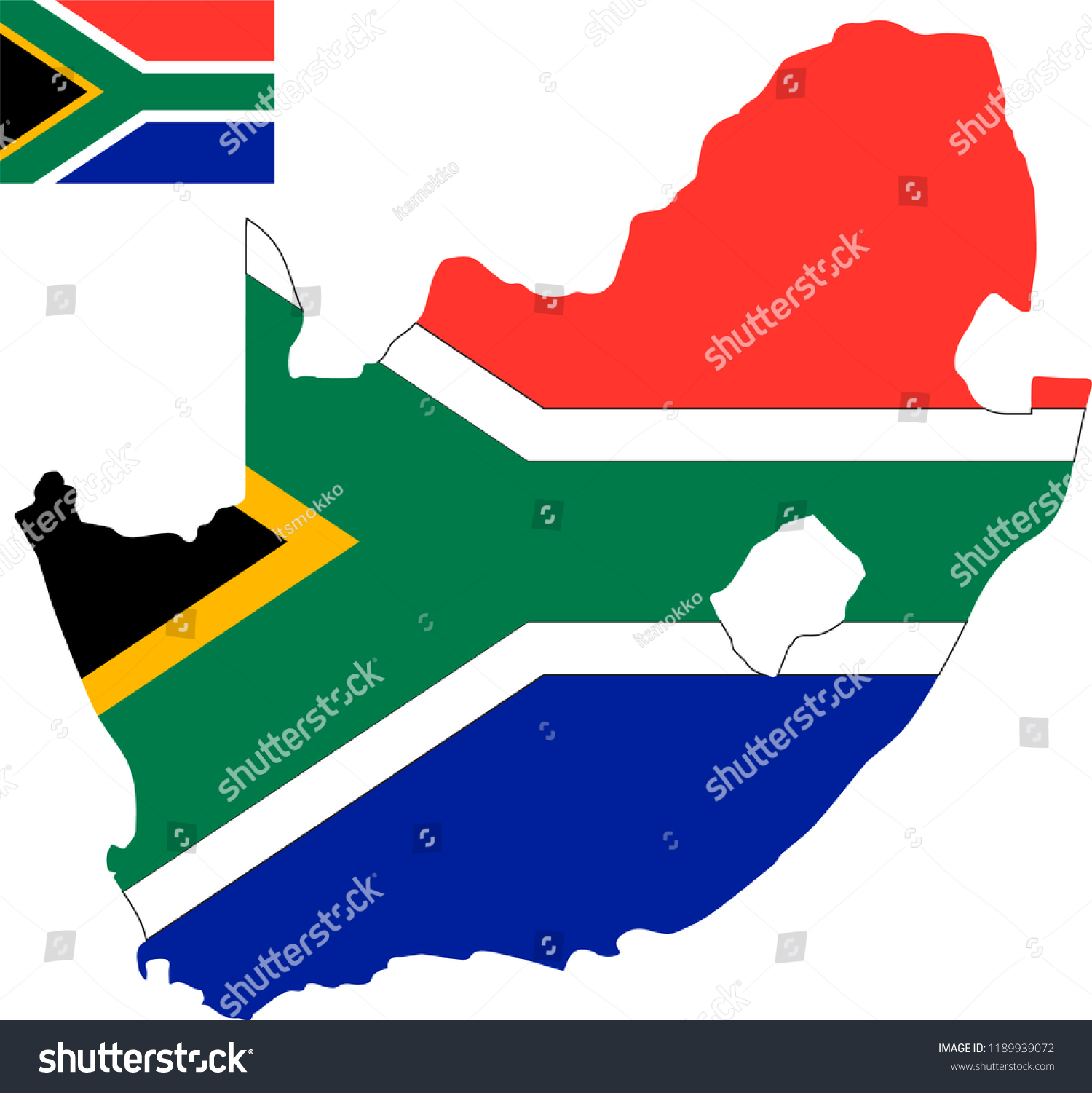 Vector map of the Republic of South Africa with - Royalty Free Stock ...