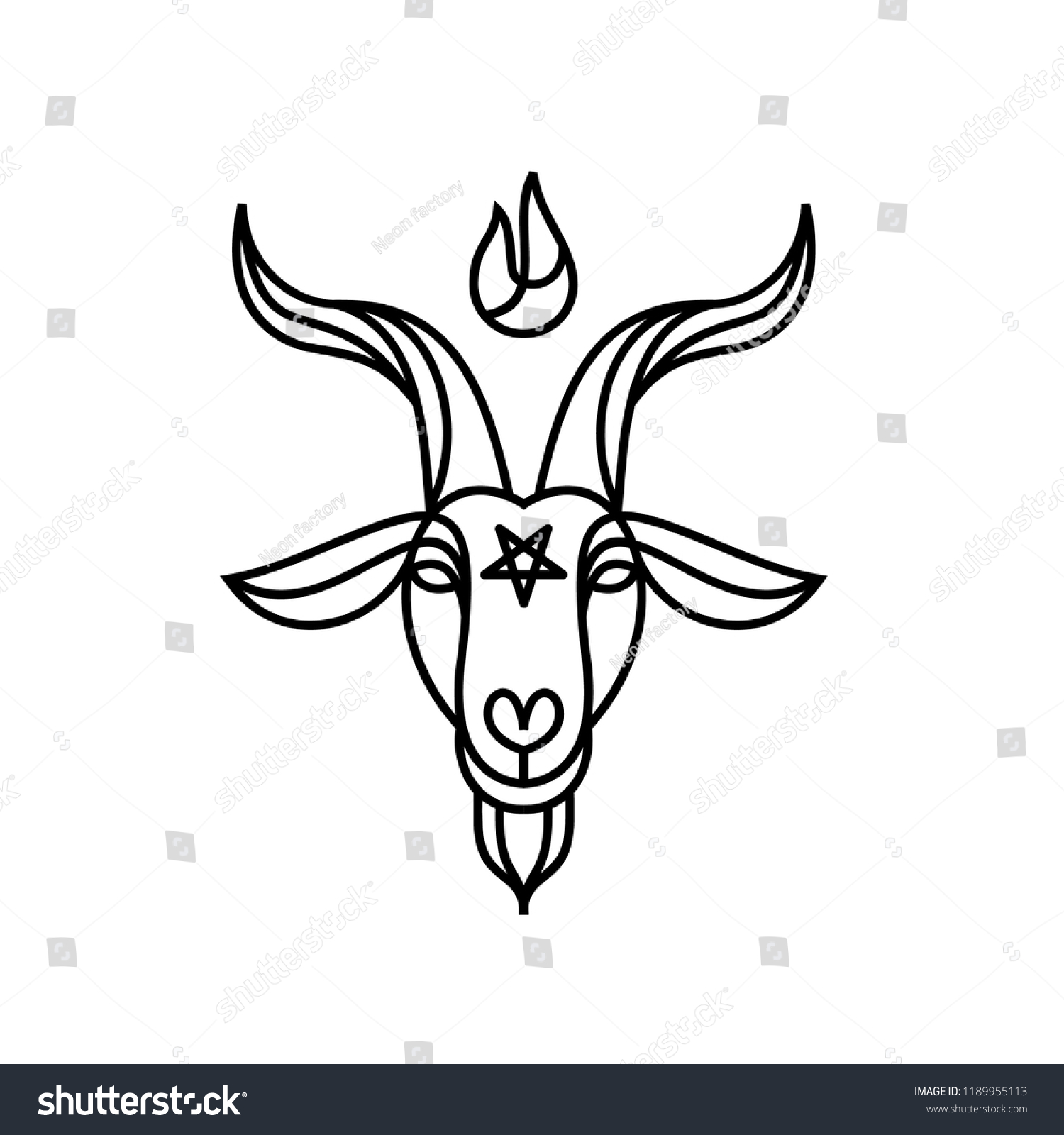 Cartoon style Satan drawing, goat head with - Royalty Free Stock Vector ...