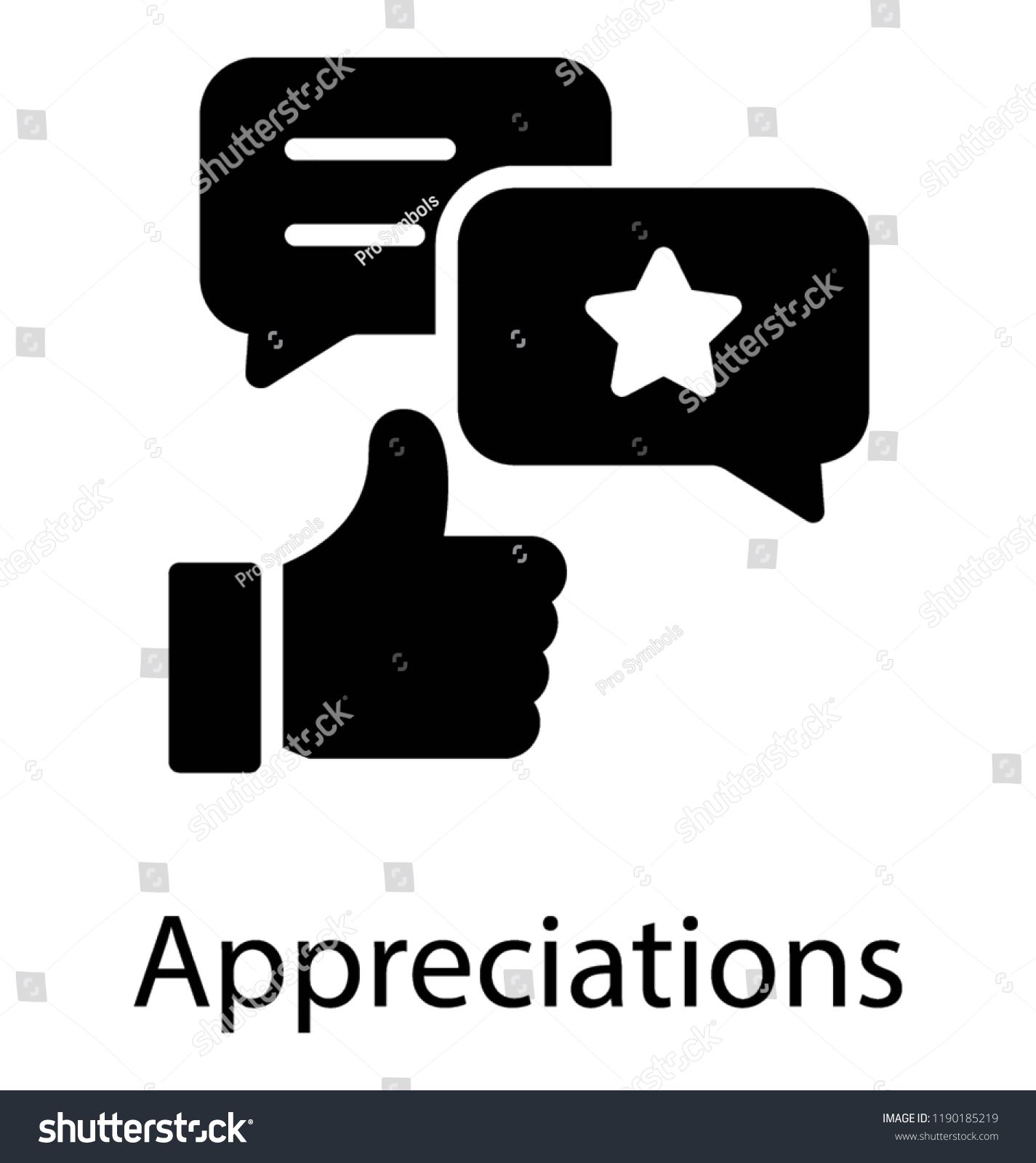 Thumbs up used for appreciation - Royalty Free Stock Vector 1190185219 ...