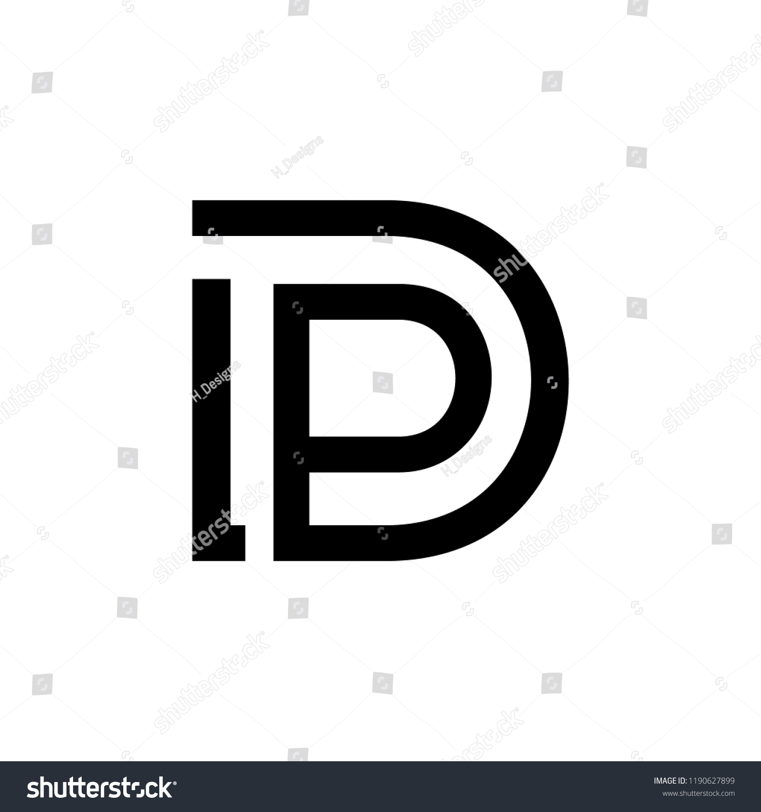 creative minimal DP logo icon design in vector - Royalty Free Stock ...