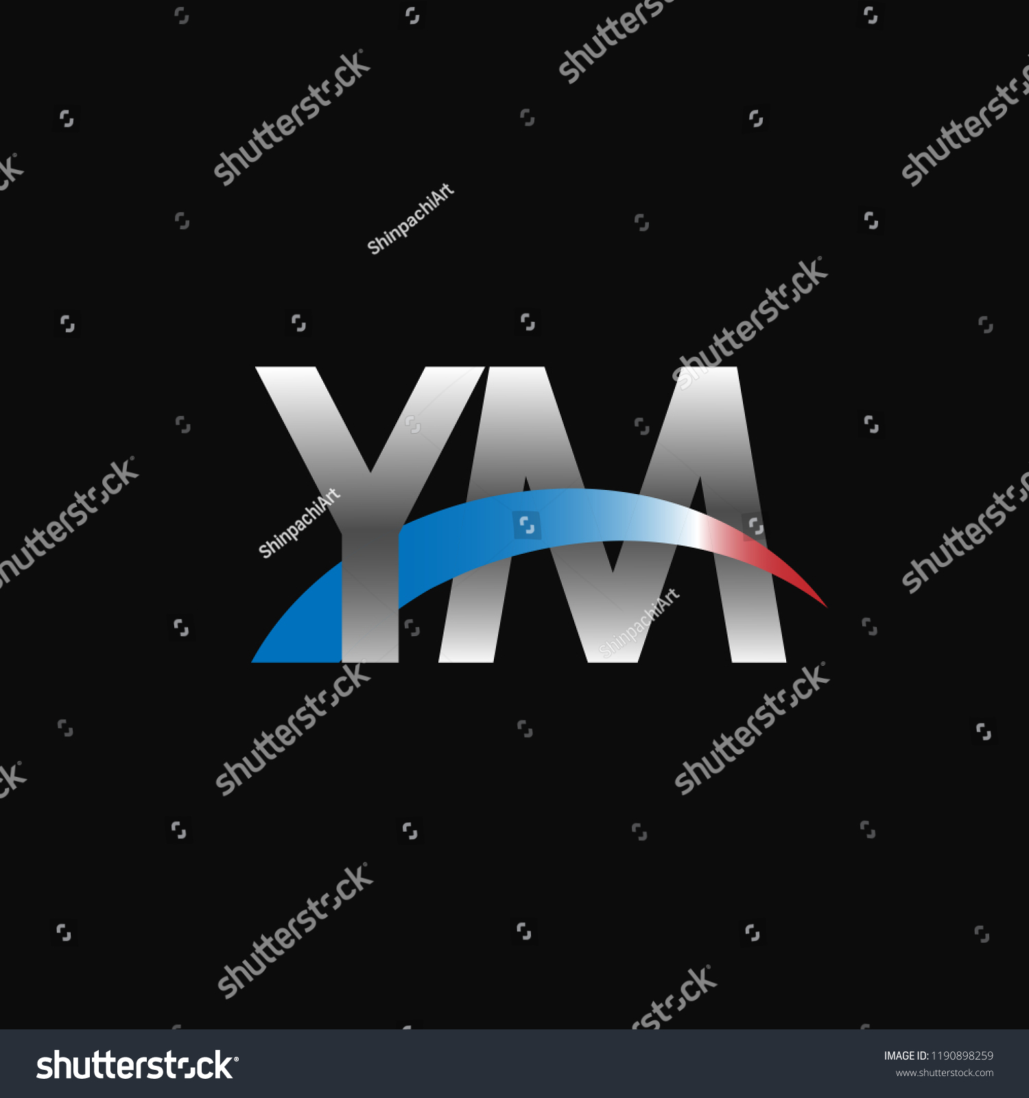 Initial letters YM overlapping movement swoosh - Royalty Free Stock ...