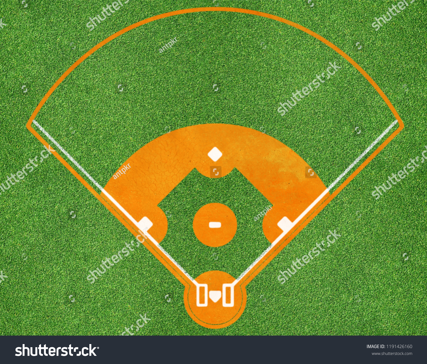 top view of baseball field #1191426160