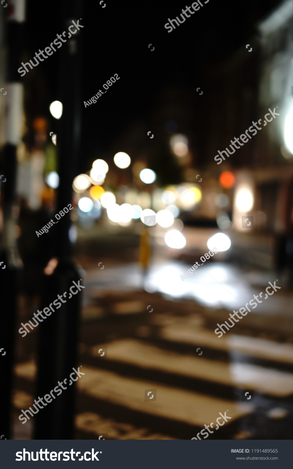 Blur focused urban abstract texture bokeh city lights & traffic jams in London #1191489565