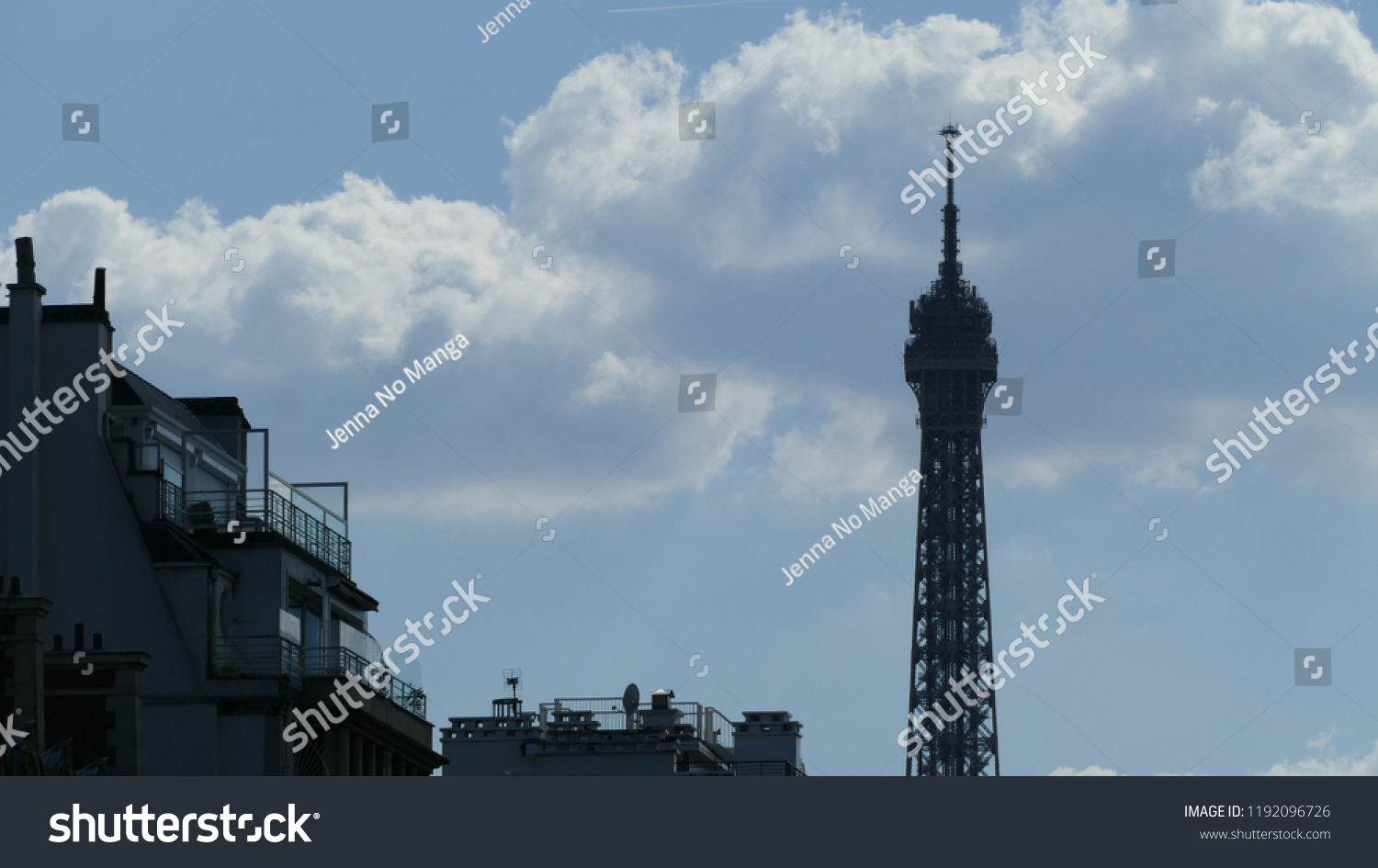 Eiffel tower and building  #1192096726