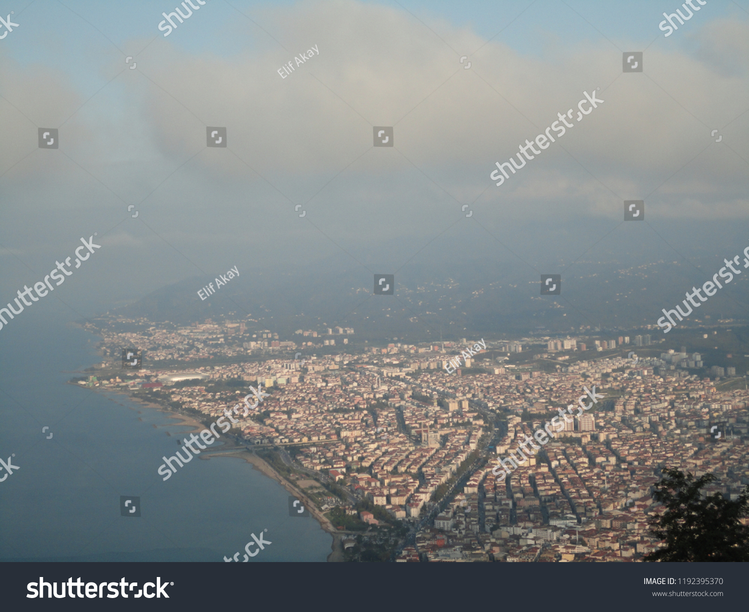 General view of the Ordu from Boz Hill (Gray Hill). Boz Hill (Gray Hill), Ordu, Turkey. #1192395370