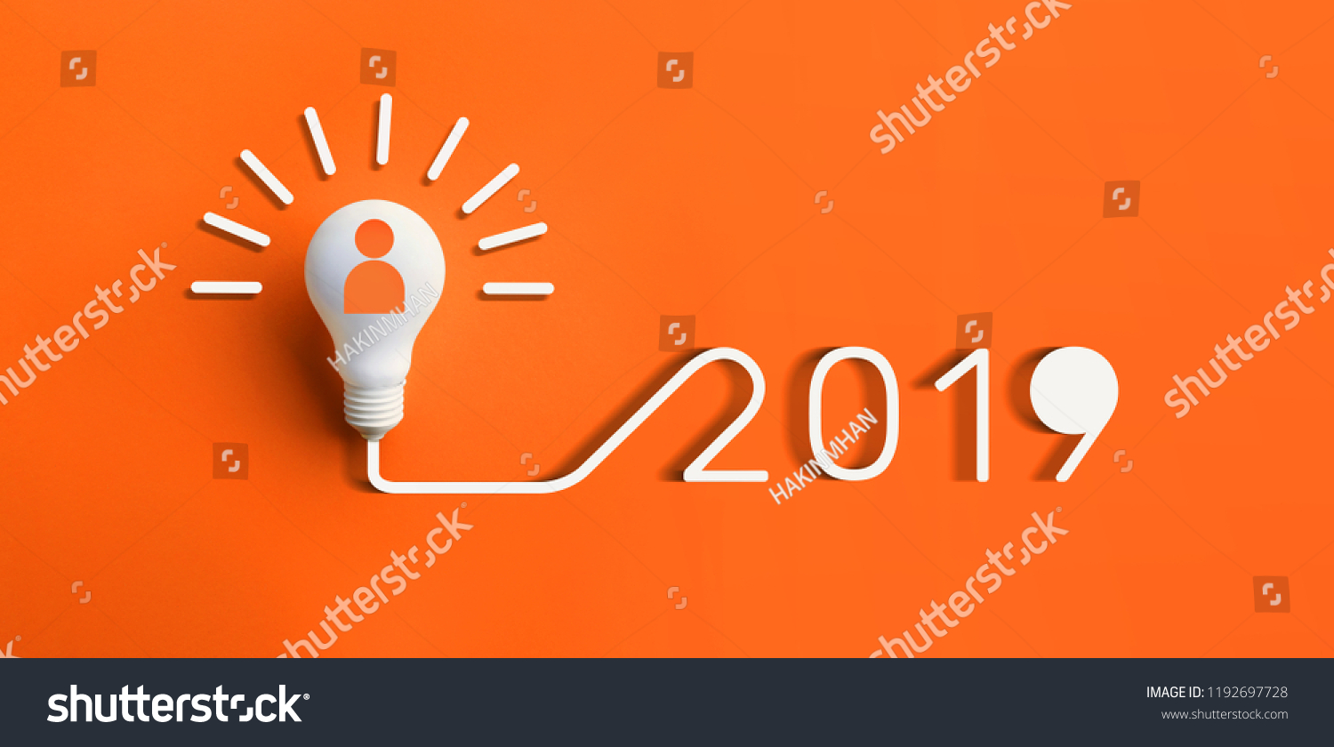 2019 creativity inspiration concepts with lightbulb on pastel color background.Business solution,planning ideas.glowing contents
 #1192697728