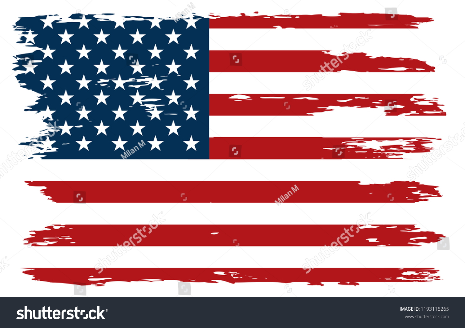 Old American Flag.Vector grunge USA flag. #1193115265