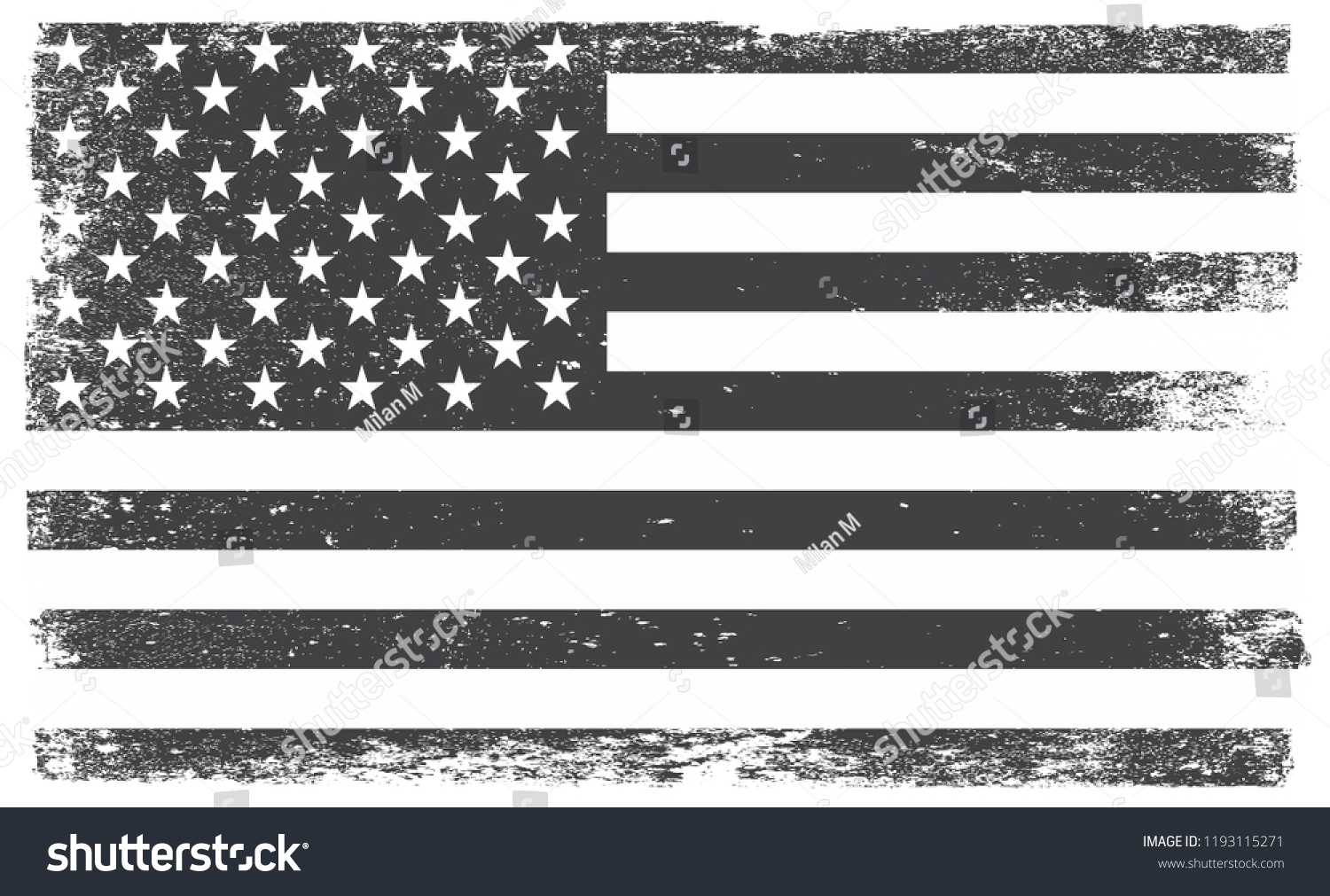 Old American Flag.Vector grunge USA flag. #1193115271