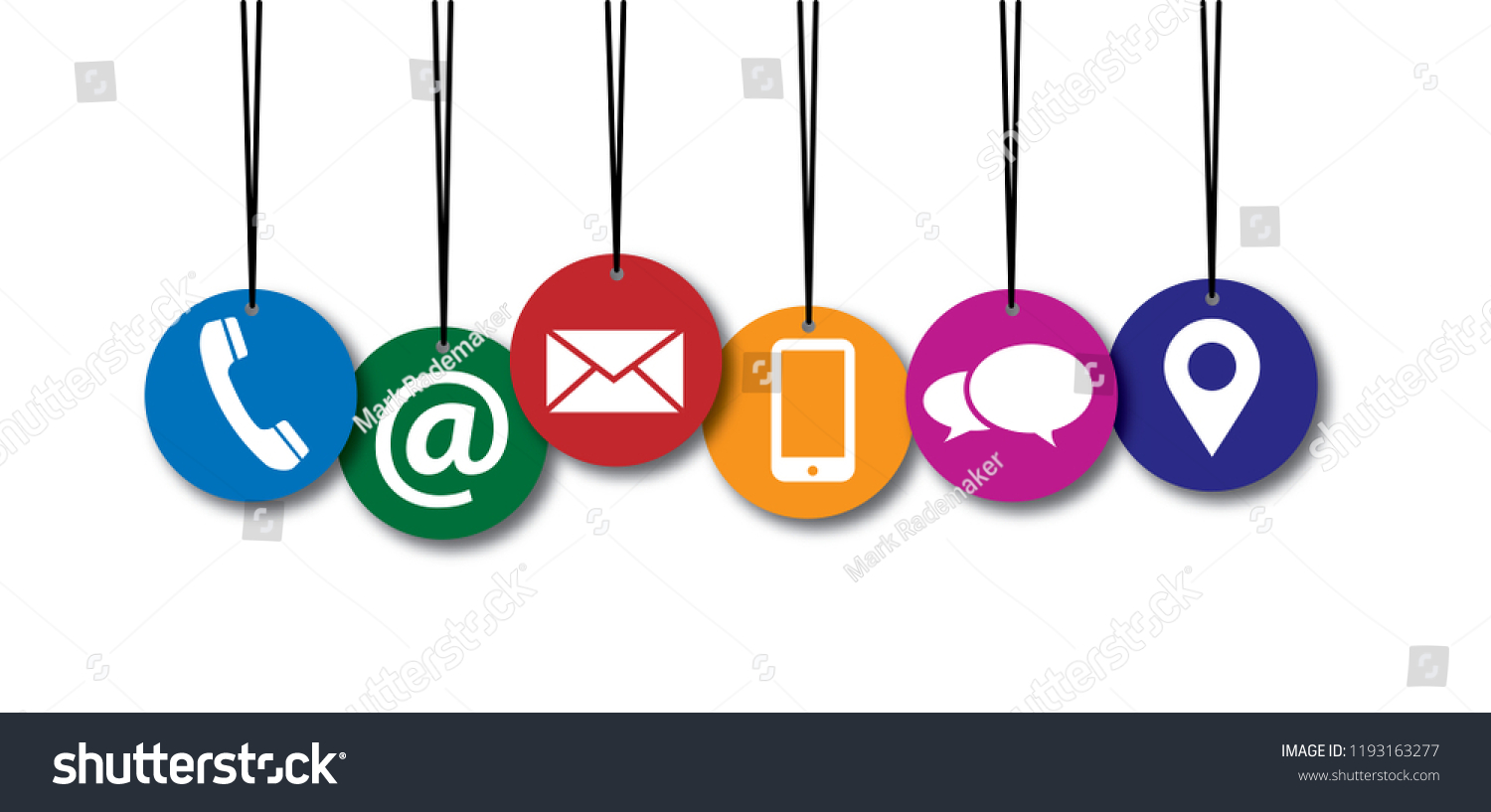 Contact us or call us symbols Social Media network icons for business communication Marketing chatting or messenger, mail, blog, chat, talk. Online or offline day. Service icon. #1193163277